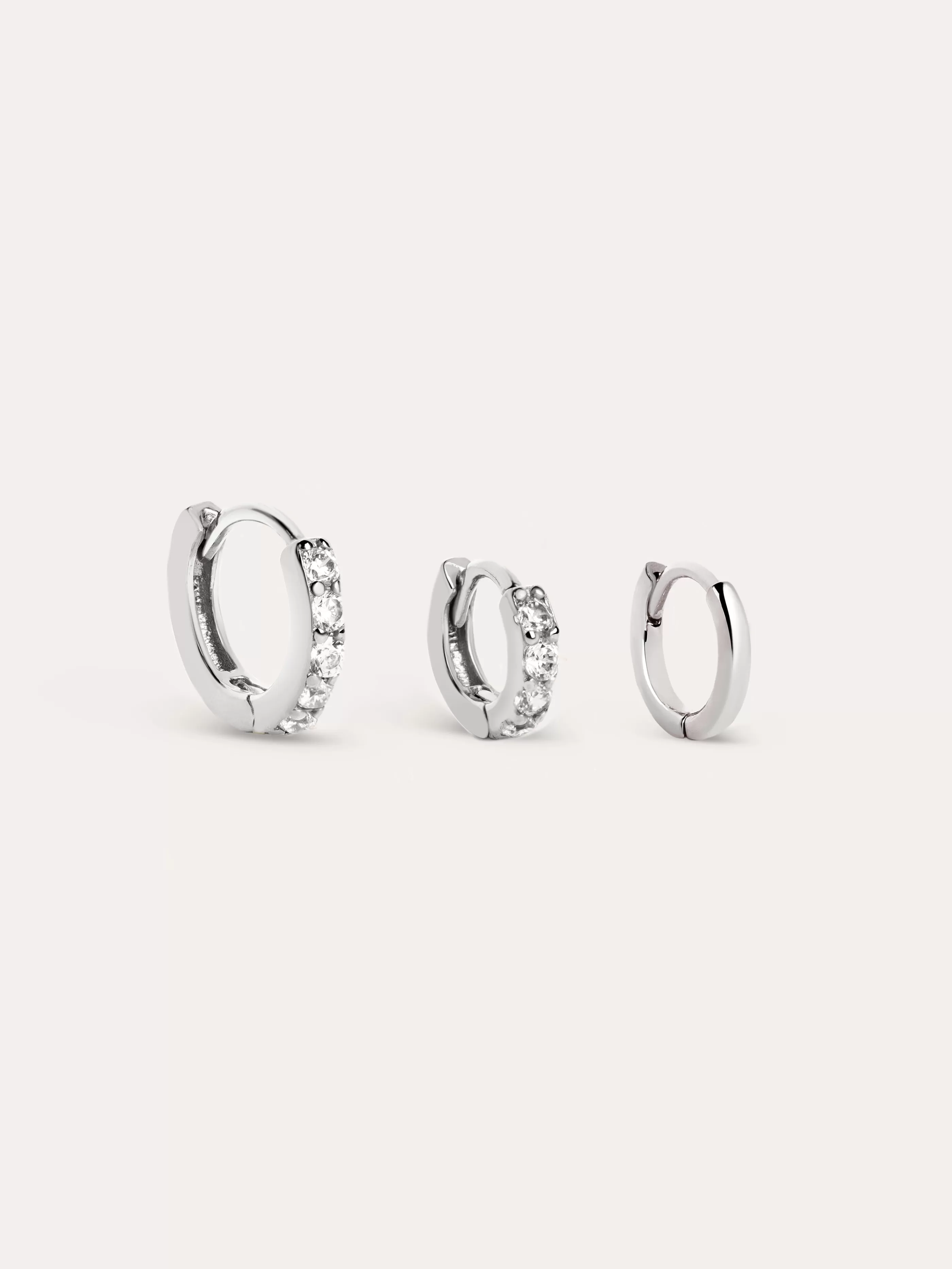 SINGULARU Pack 3 Pendientes Aro Cleo Klein 5 Plata- Packs Pendientes
