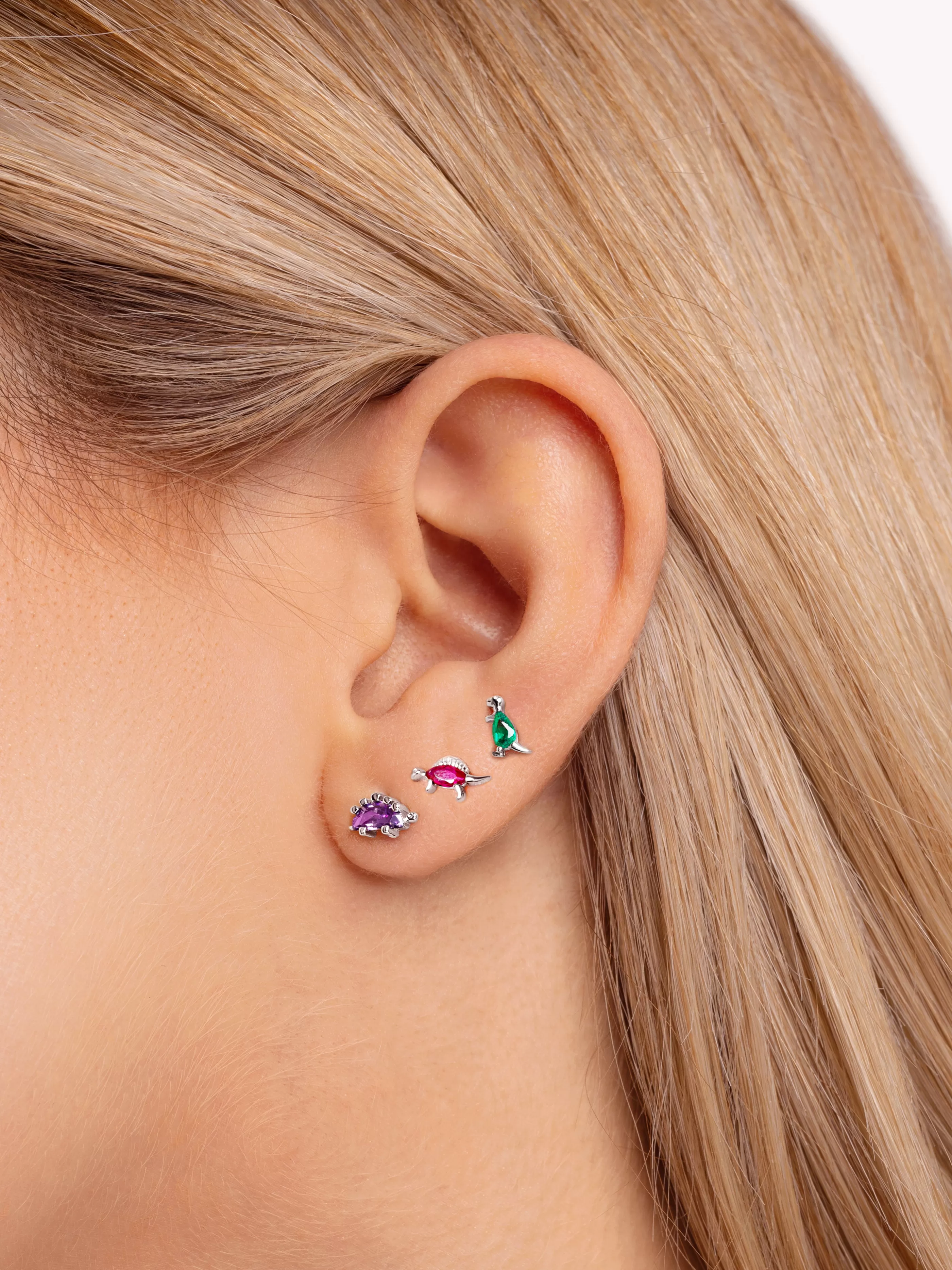 SINGULARU Pack 3 Pendientes Dino Park Plata- Packs Pendientes
