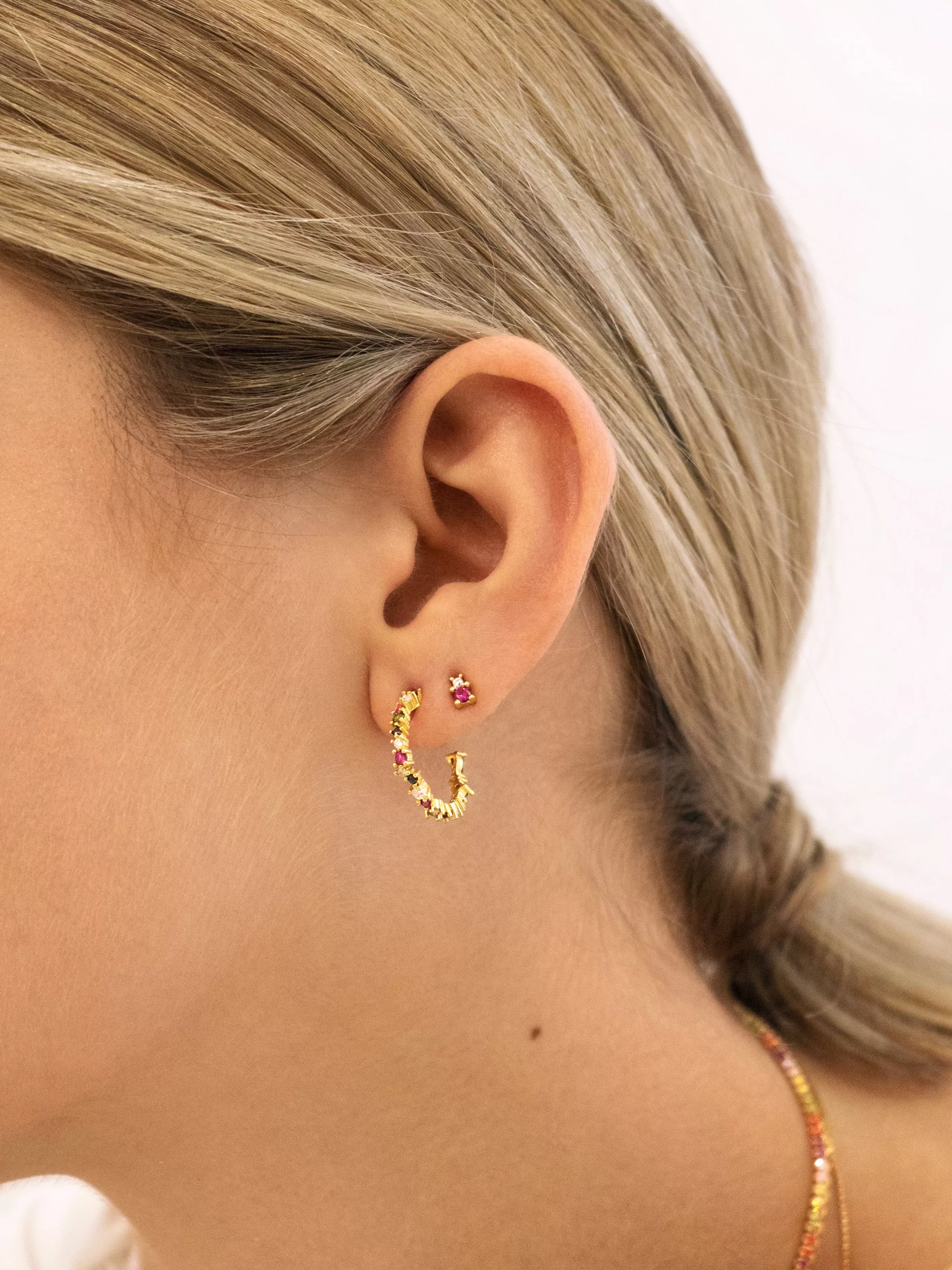SINGULARU Pack 3 Pendientes Estellar Ellie Plata Bano Oro- Packs Pendientes