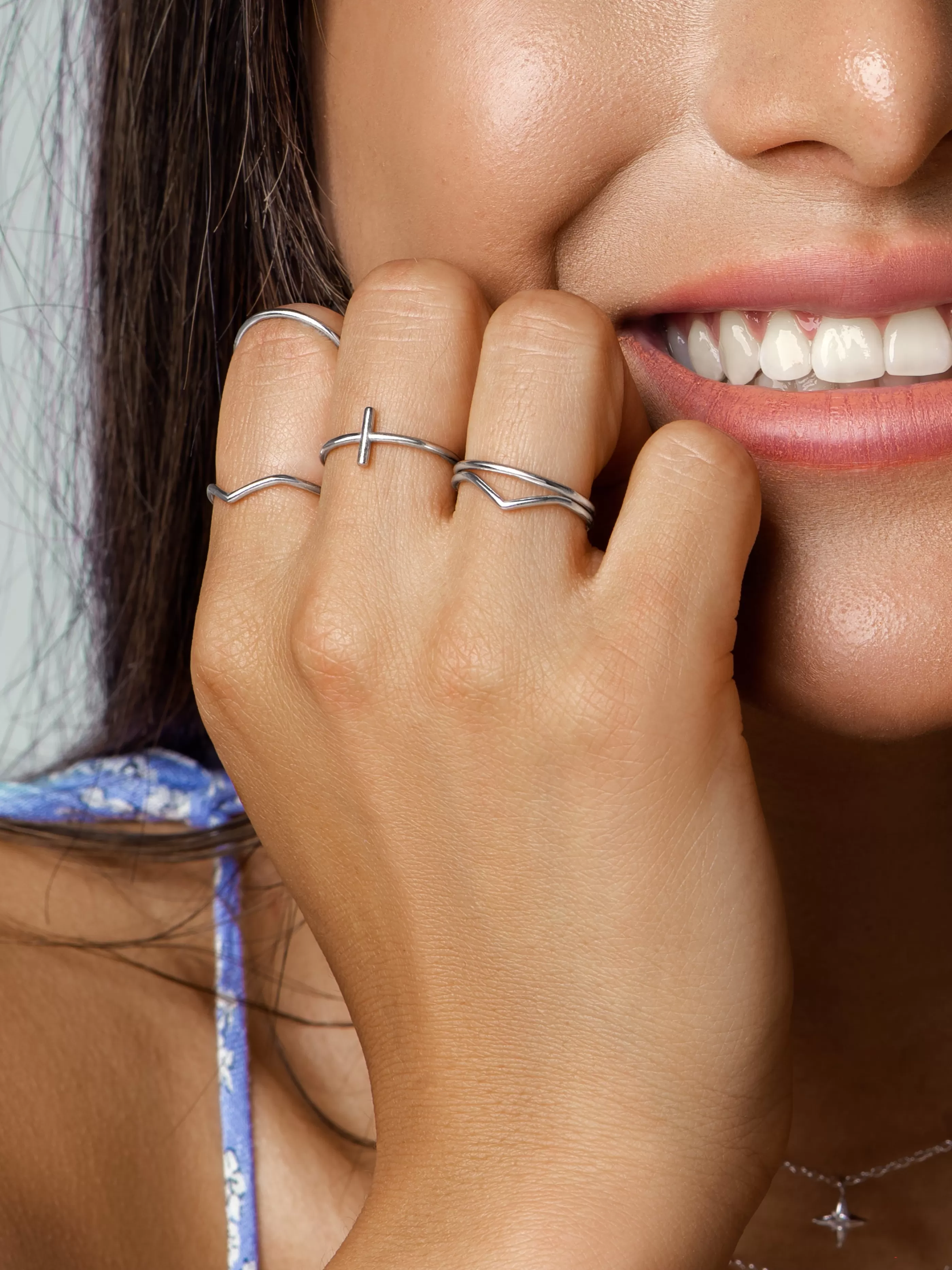 SINGULARU Pack 5 Anillos Nefertiti- Anillos Con Talla