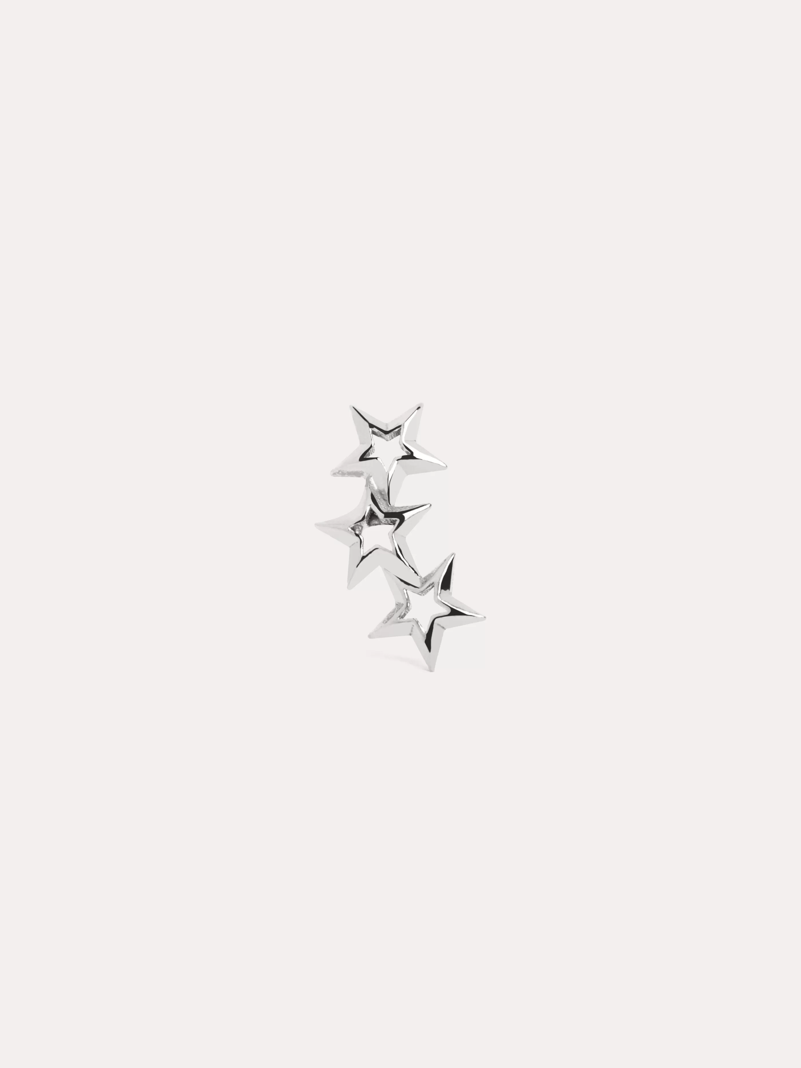 SINGULARU Pendiente Suelto 3 Star Plata- Pendientes Sueltos