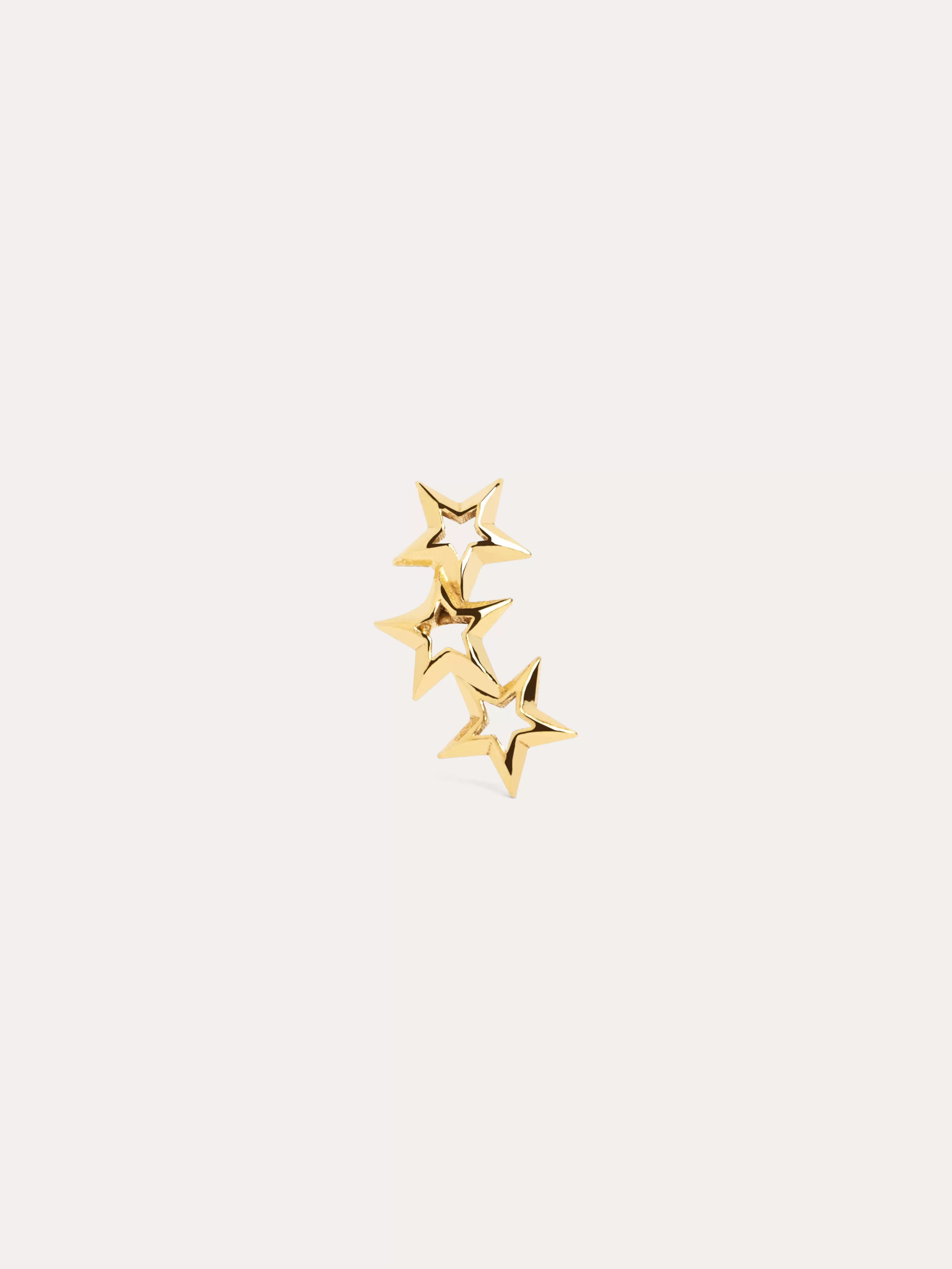 SINGULARU Pendiente Suelto 3 Star Plata Bano Oro- Pendientes Sueltos