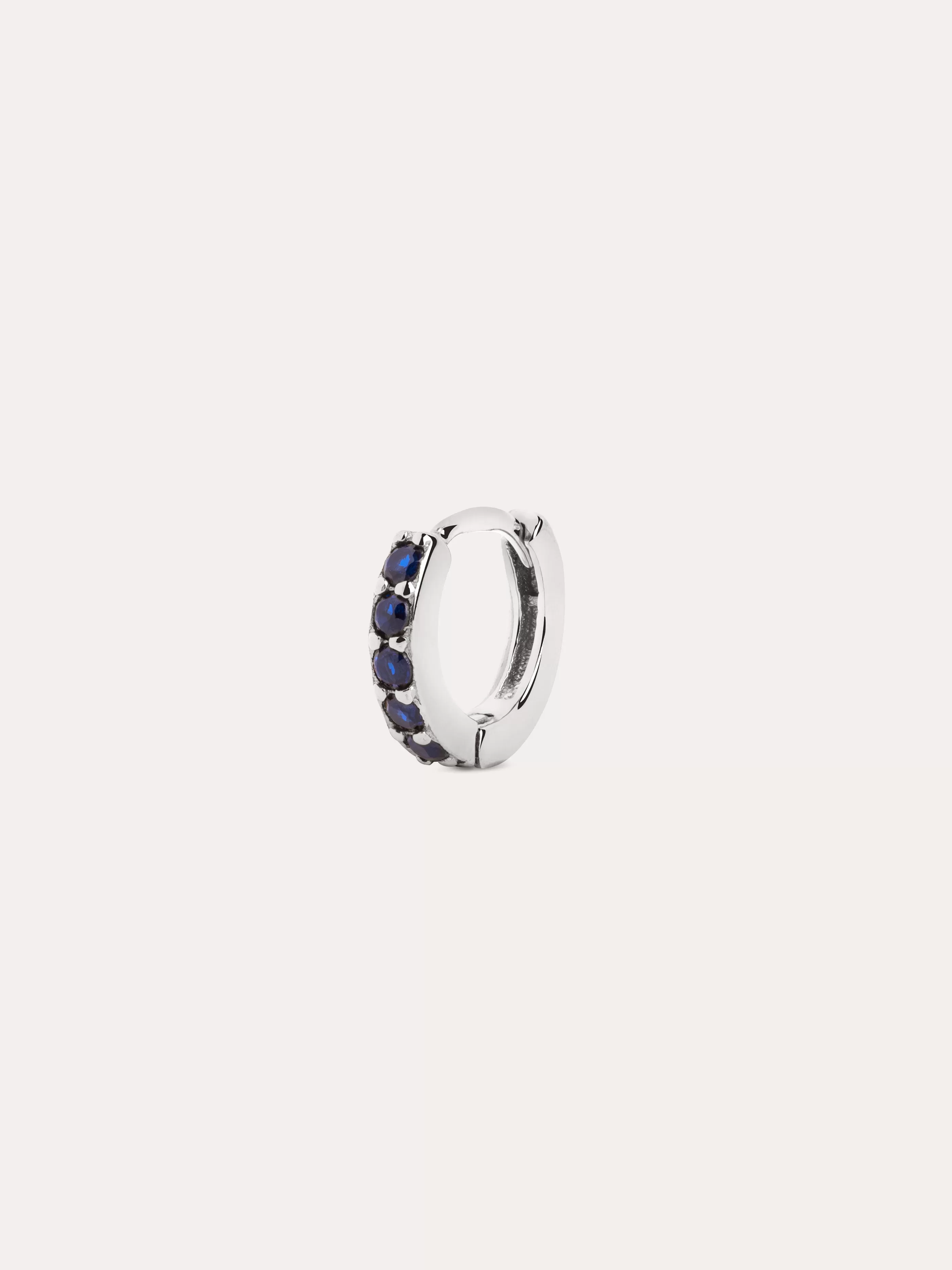 SINGULARU Pendiente Suelto Aro Cleo M Sapphire Plata- Pendientes De Colores