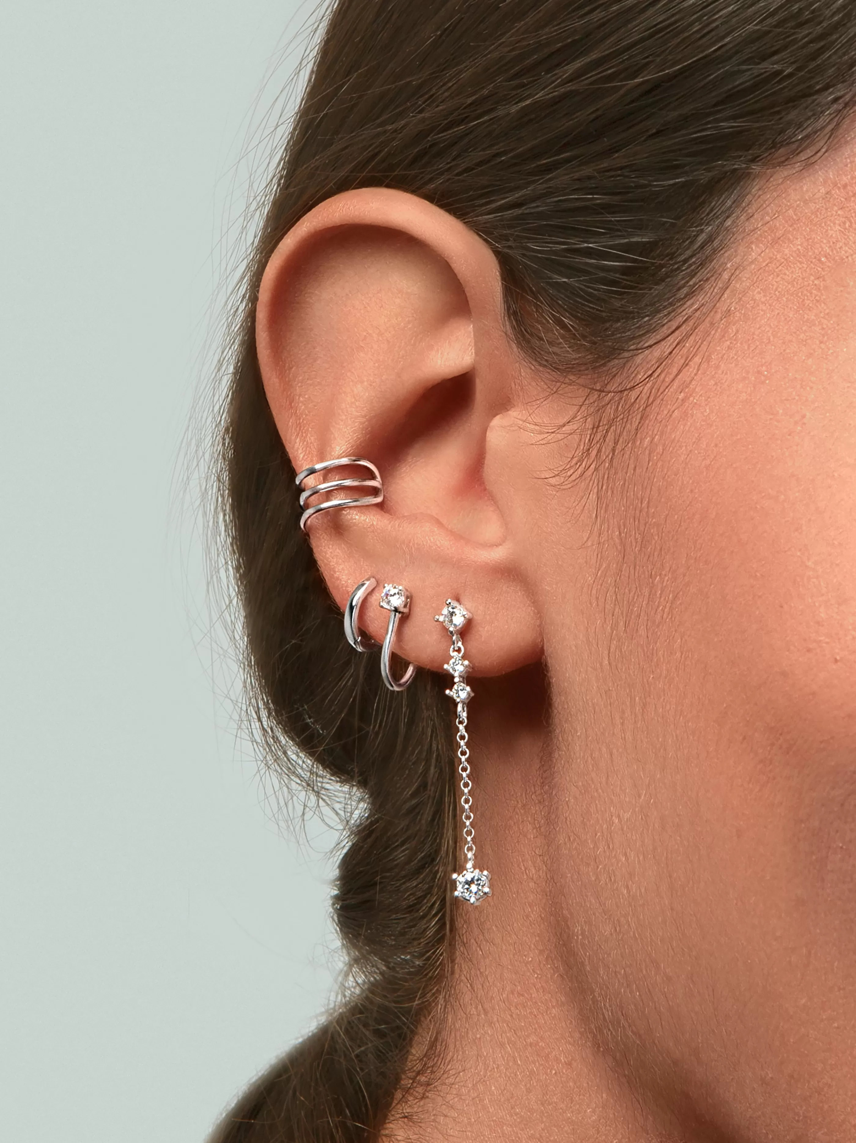 SINGULARU Pendiente Suelto Aro Klein 7 Plata- Pendientes Sueltos