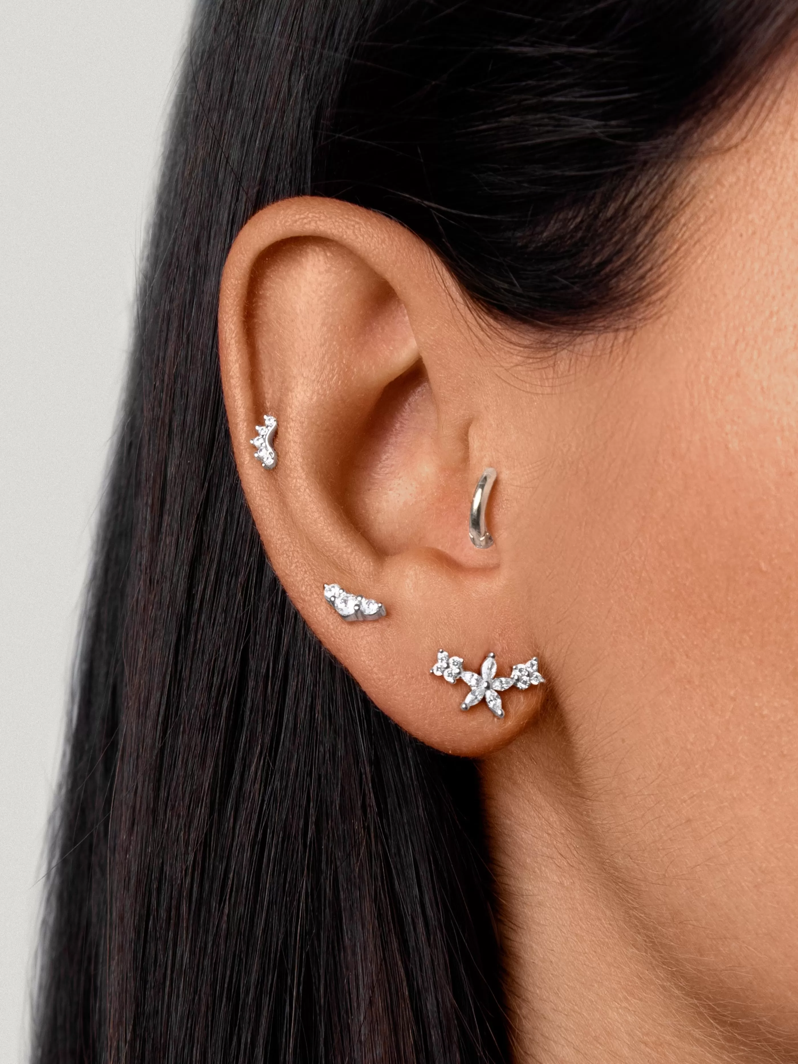 SINGULARU Pendiente Suelto Bluebell Spark Plata- Pendientes De Rosca
