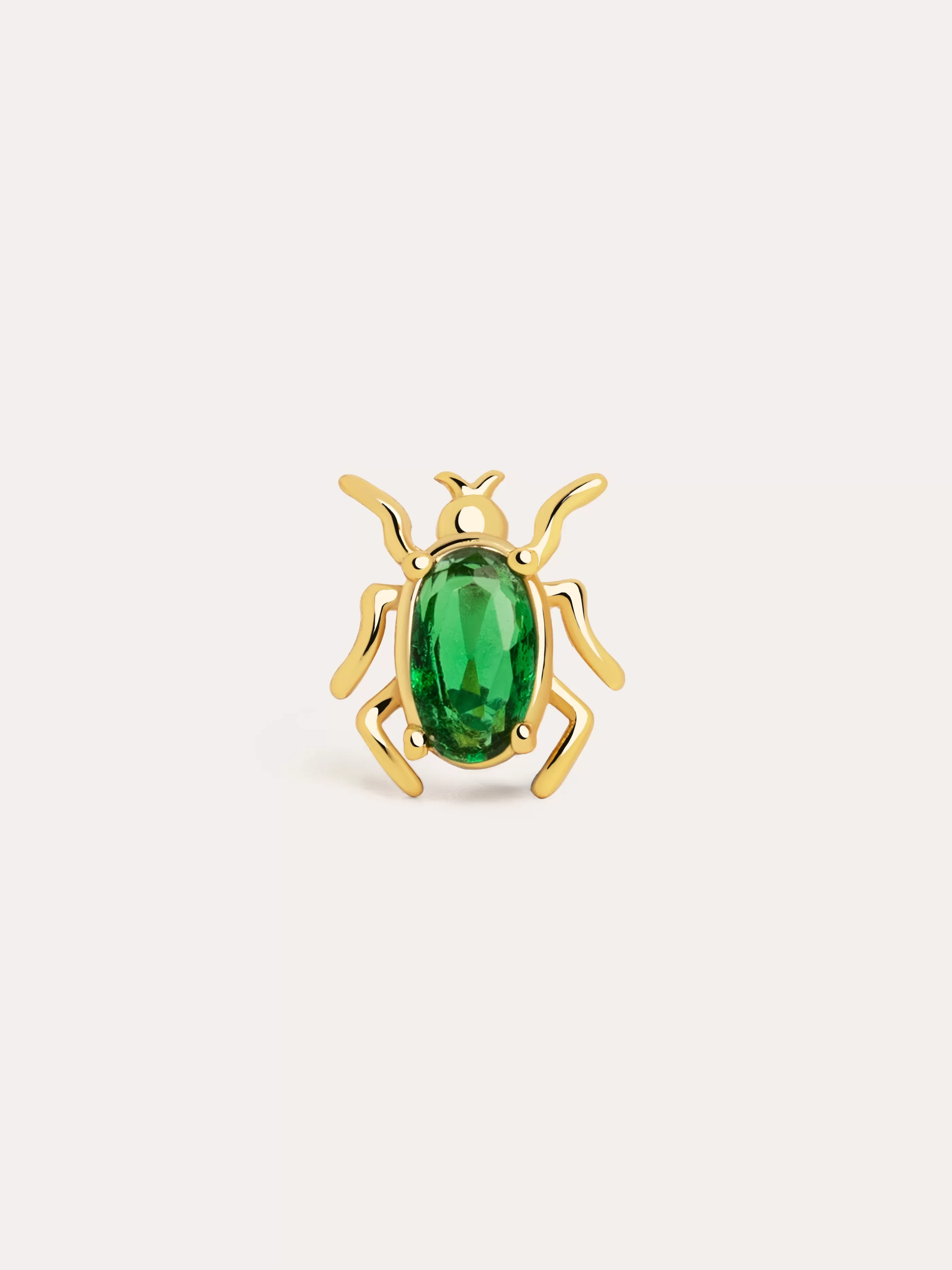 SINGULARU Pendiente Suelto Bug Bettle Plata Bano Oro- Pendientes Sueltos