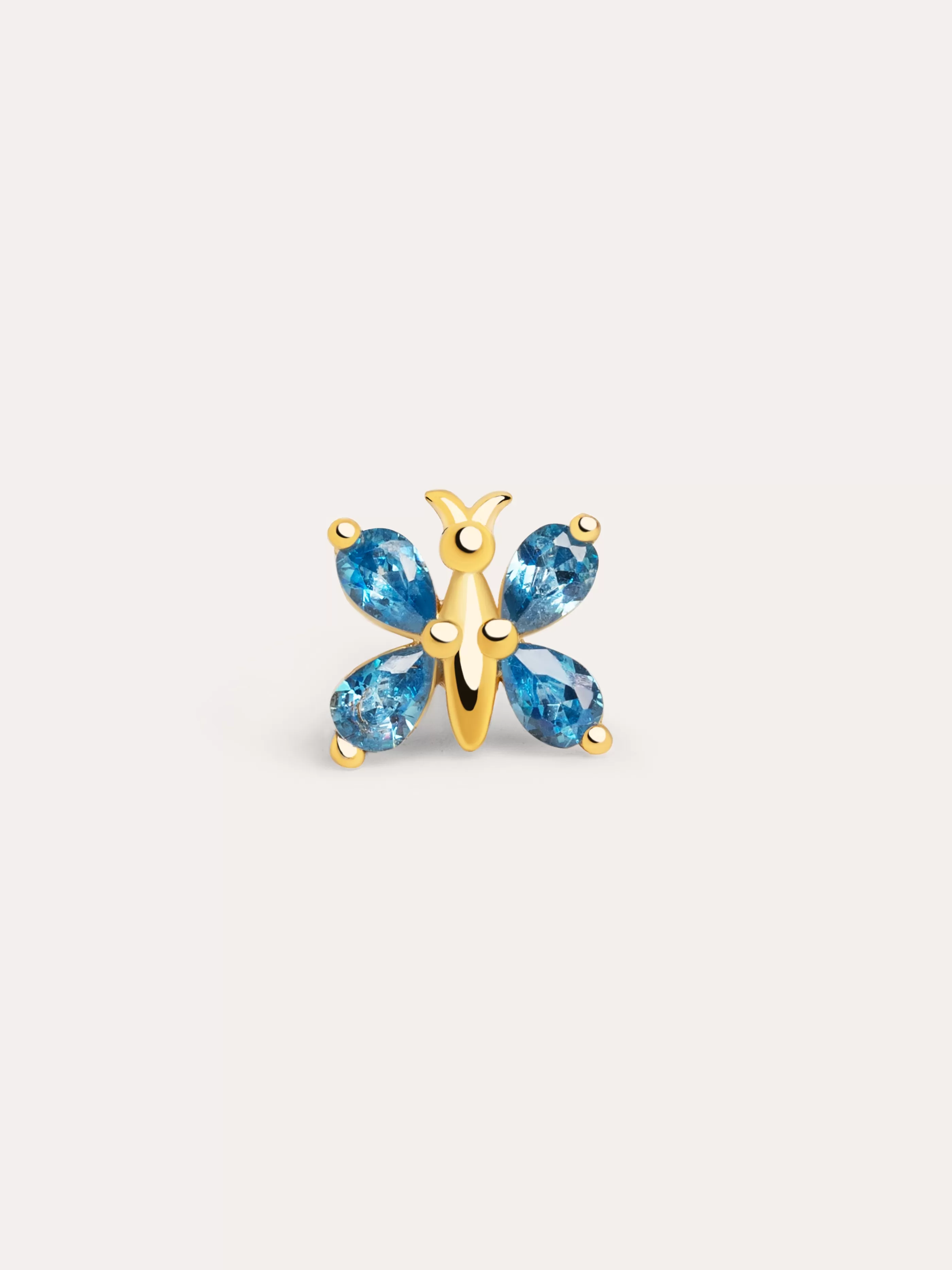 SINGULARU Pendiente Suelto Bug Butterfly Plata Bano Oro- Pendientes Sueltos