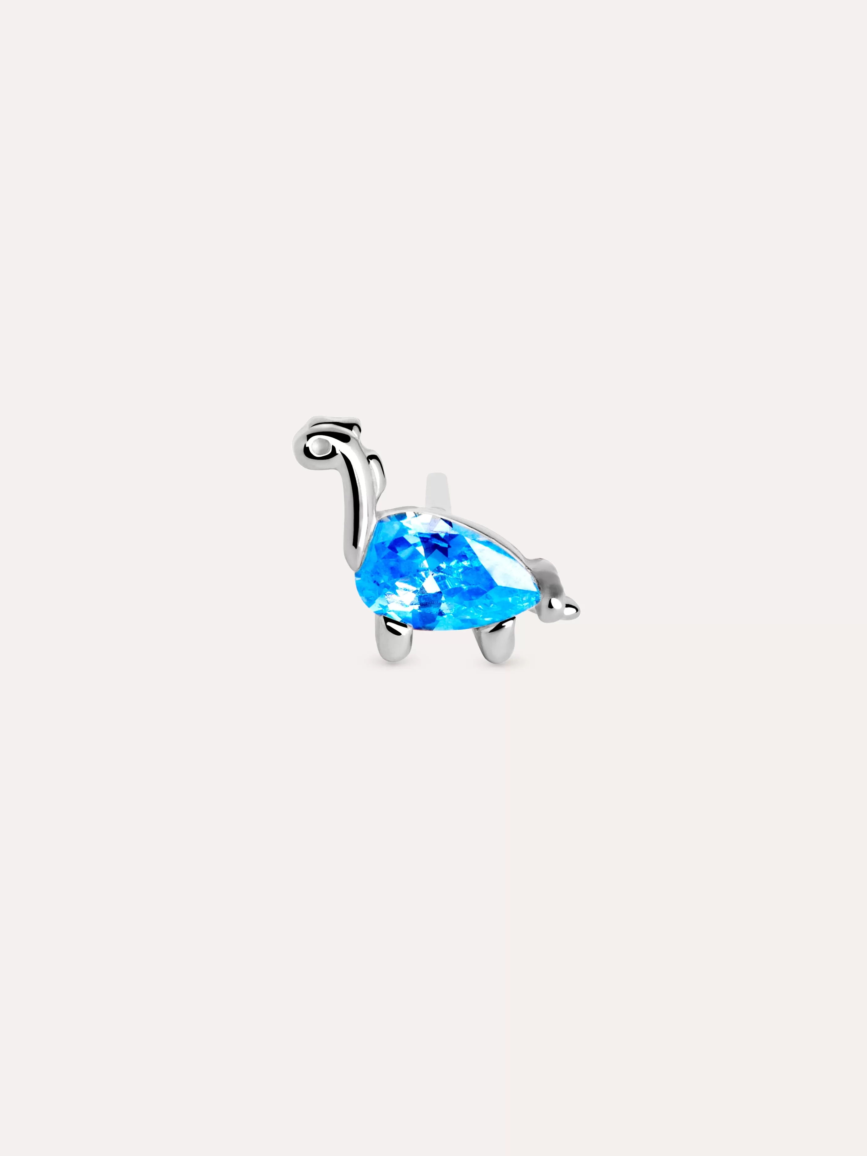 SINGULARU Pendiente Suelto Dino Brontosaurus Sky Plata- Pendientes Sueltos