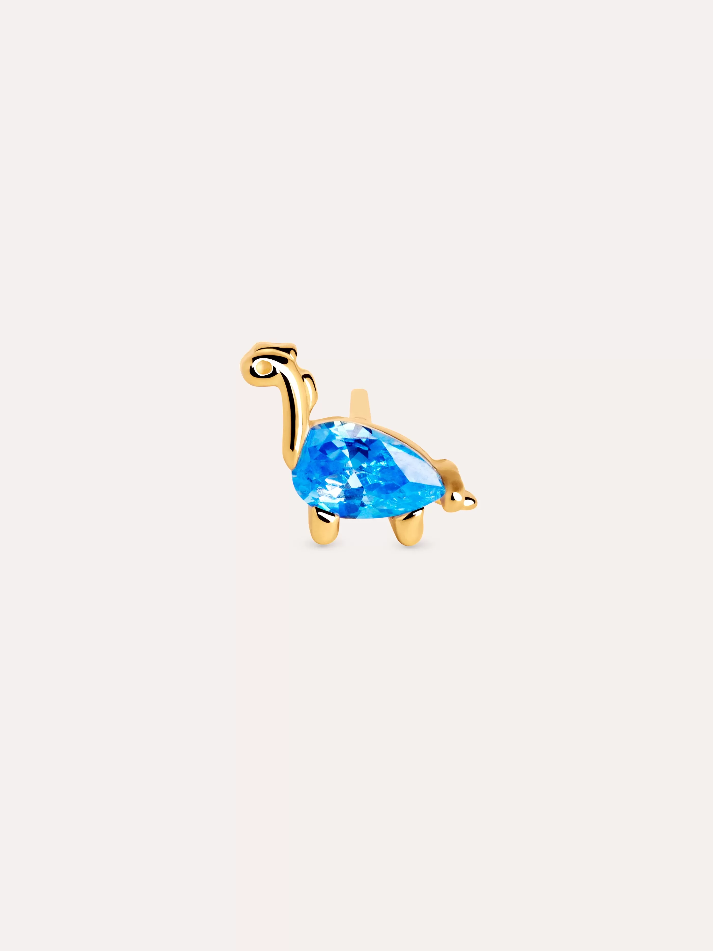 SINGULARU Pendiente Suelto Dino Brontosaurus Sky Plata Bano Oro- Pendientes Sueltos