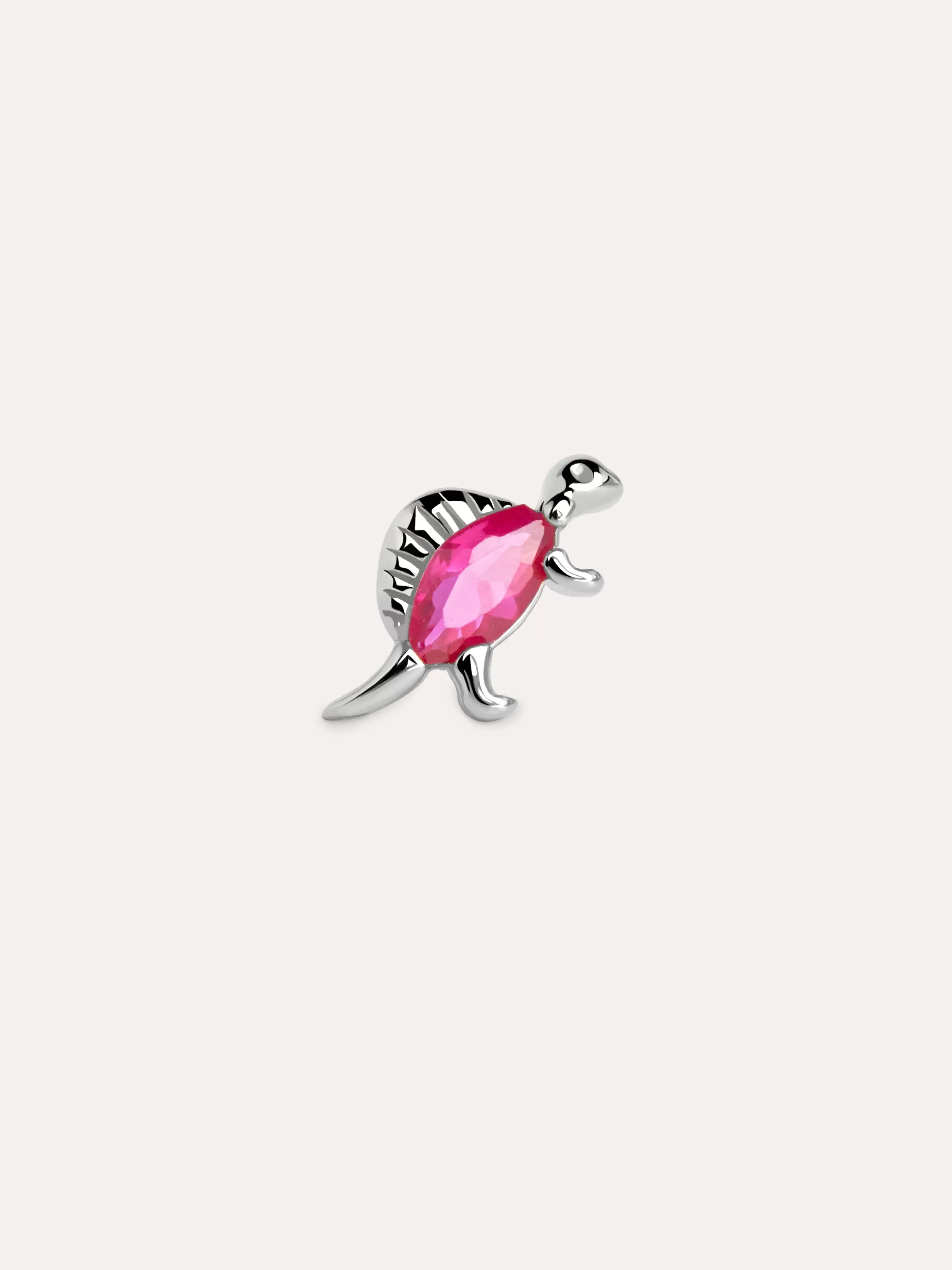 SINGULARU Pendiente Suelto Dino Spinosaurus Raspberry Plata- Pendientes Sueltos