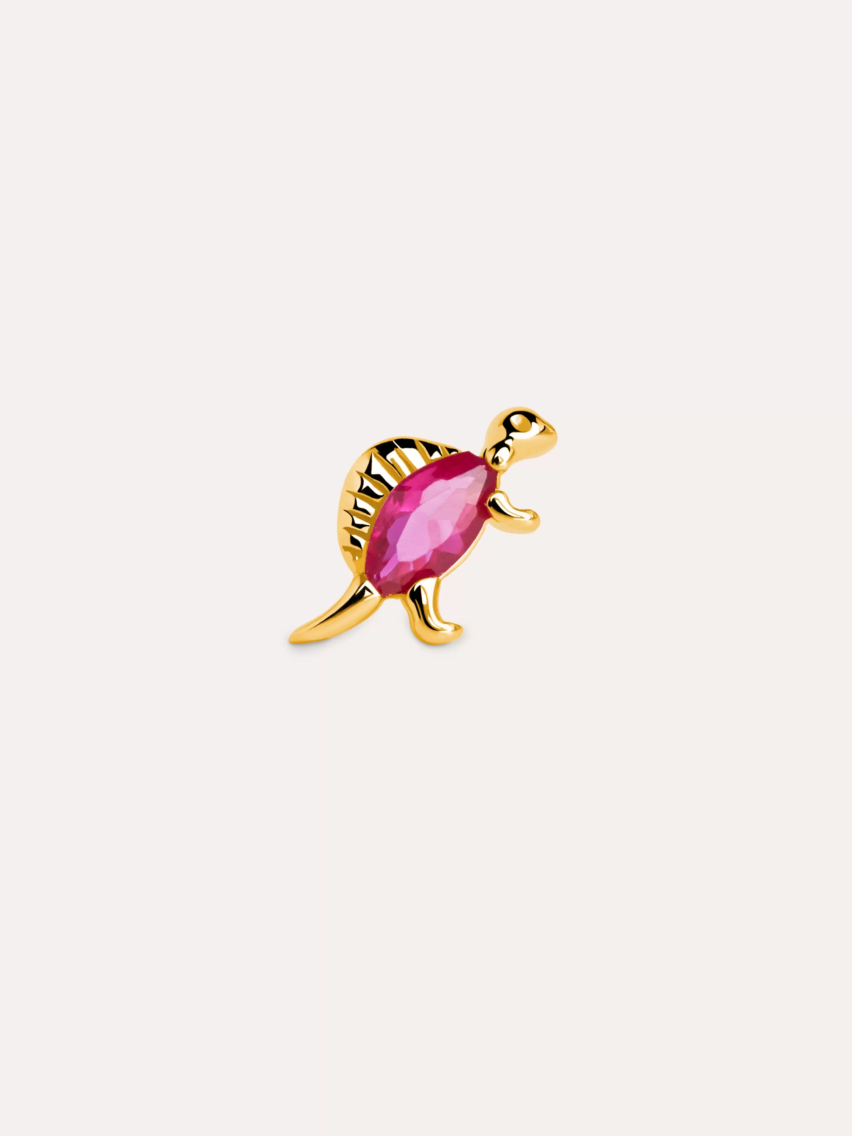 SINGULARU Pendiente Suelto Dino Spinosaurus Raspberry Plata Bano Oro- Pendientes Sueltos