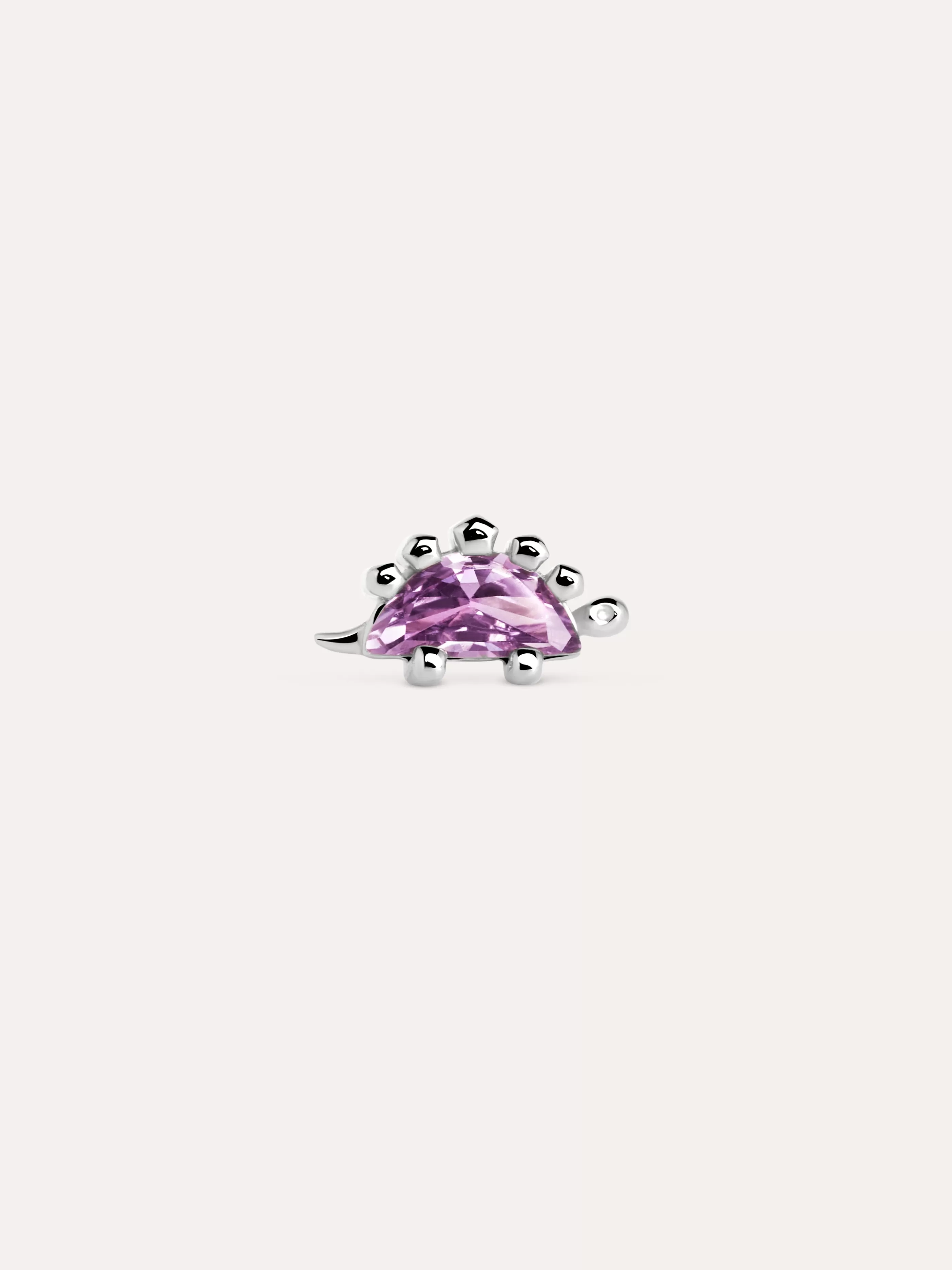 SINGULARU Pendiente Suelto Dino Stegosaurus Lavande Plata- Pendientes Sueltos