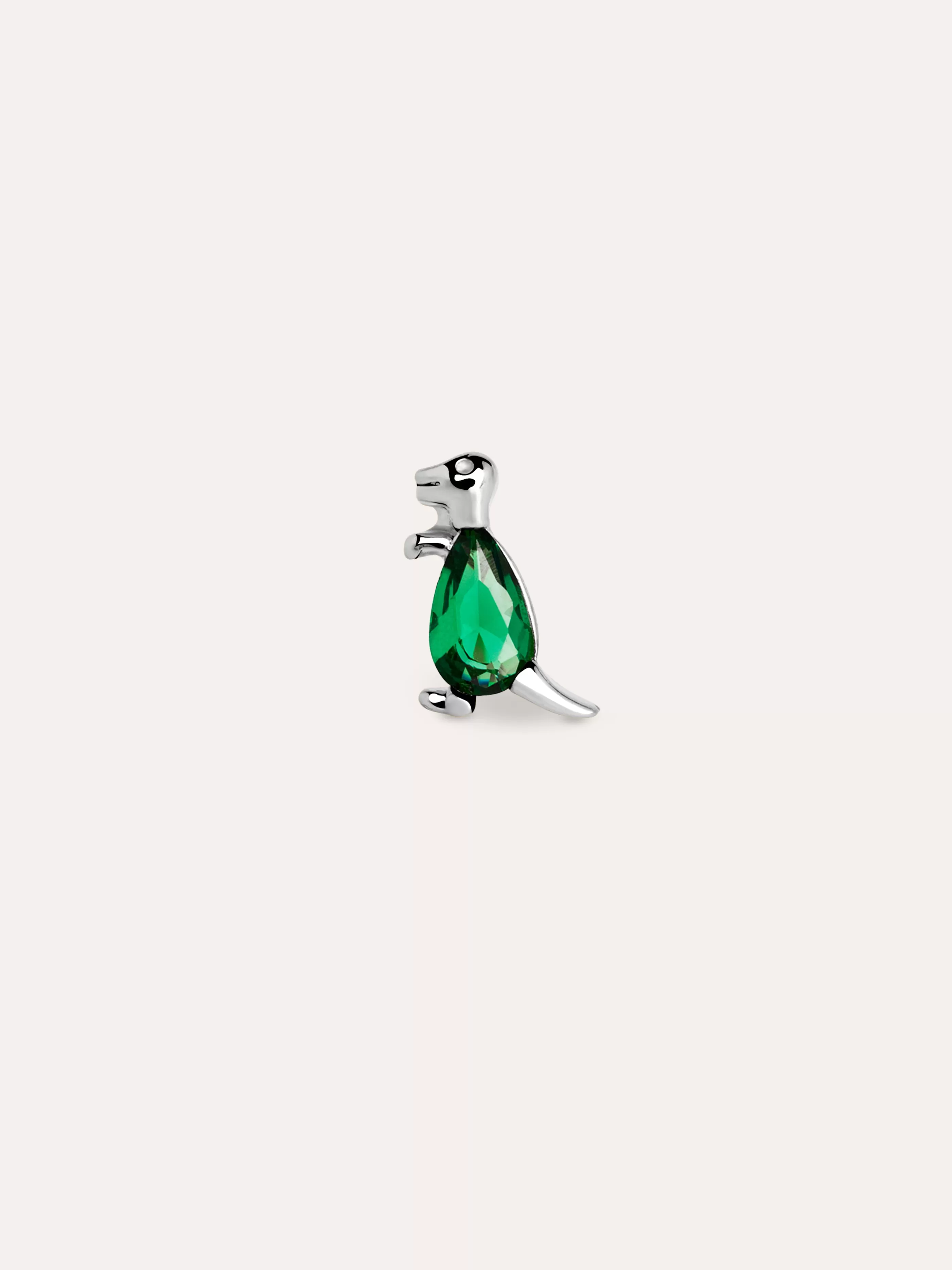 SINGULARU Pendiente Suelto Dino T Rex Green Plata- Pendientes Sueltos