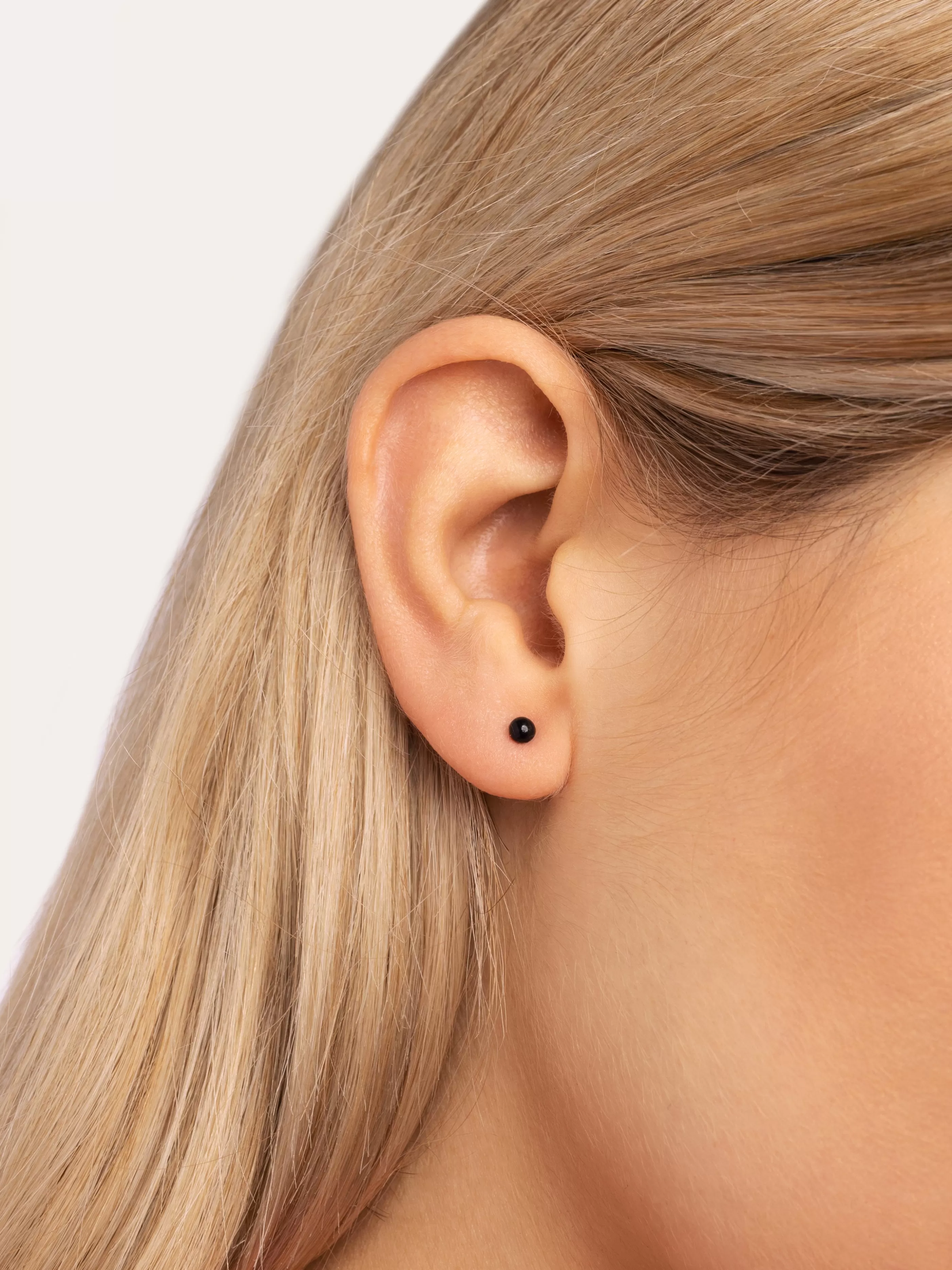 SINGULARU Pendiente Suelto Dot Black Enamel Plata Bano Oro- Pendientes De Colores