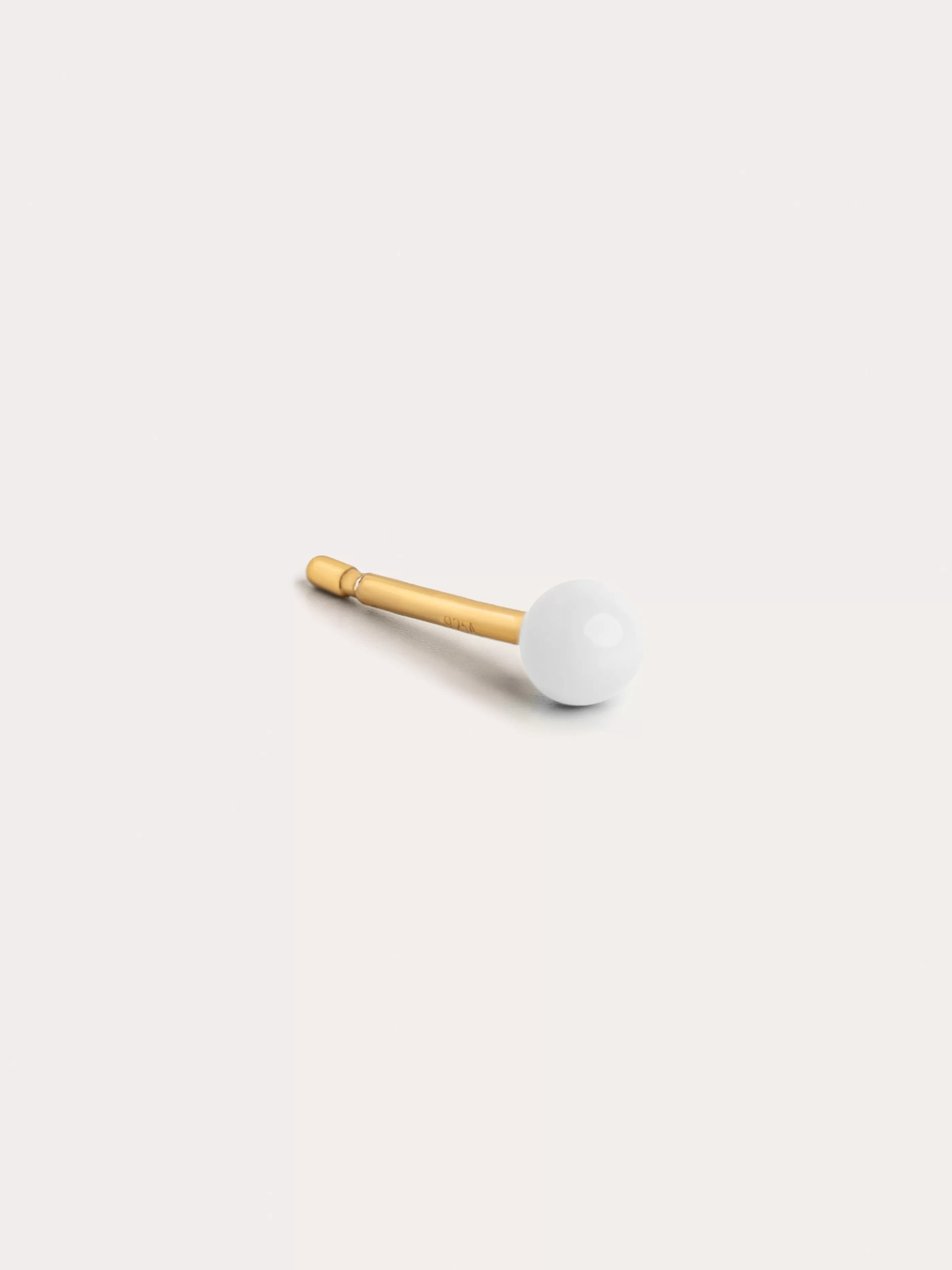 SINGULARU Pendiente Suelto Dot White Enamel Plata Bano Oro- Pendientes De Colores