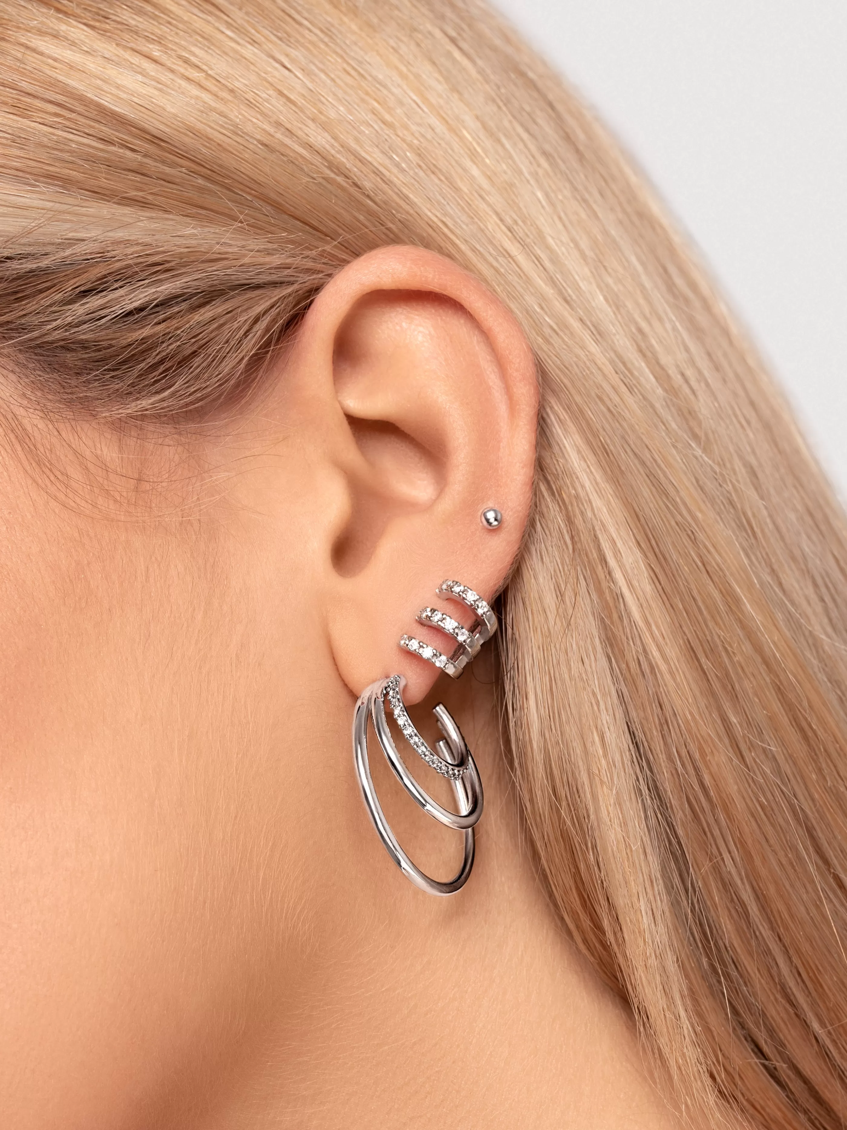 SINGULARU Pendiente Suelto Dots 3Mm Plata- Pendientes Sueltos