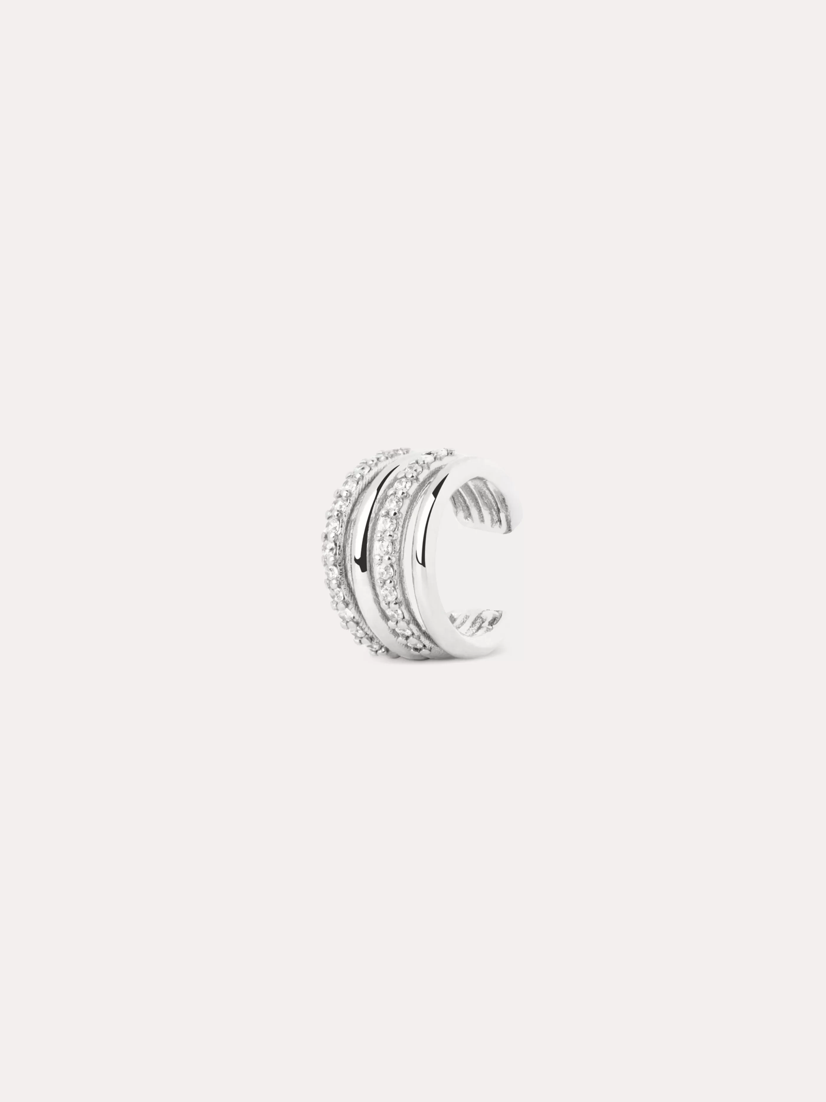 SINGULARU Pendiente Suelto Ear Cuff Clam Plata- Pendientes Sueltos