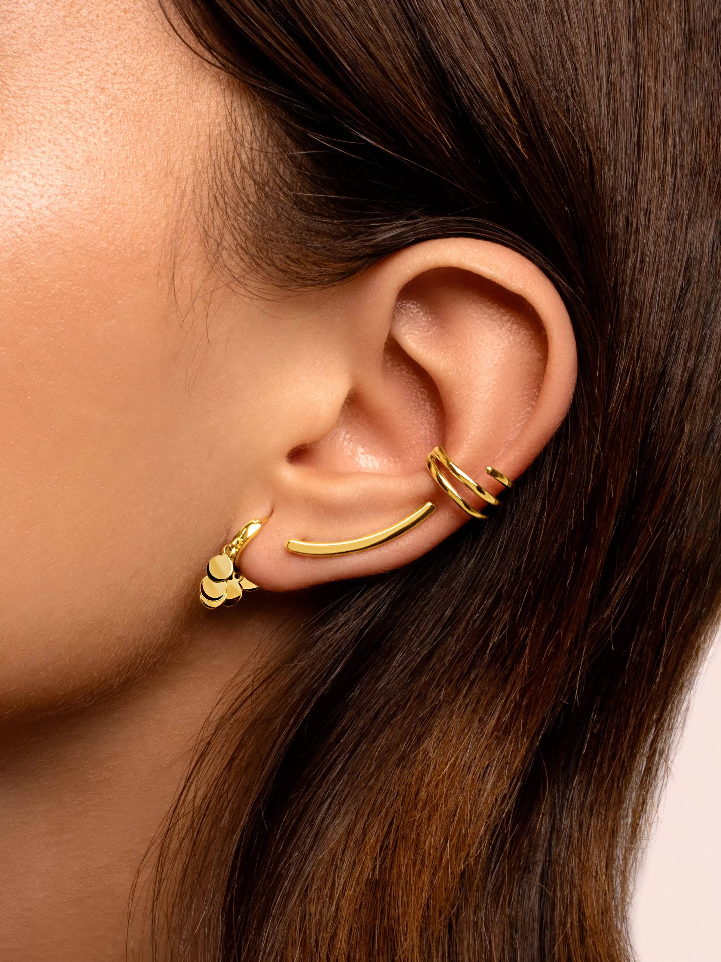 SINGULARU Pendiente Suelto Ear Cuff Claw Bano Oro- Pendientes Sueltos