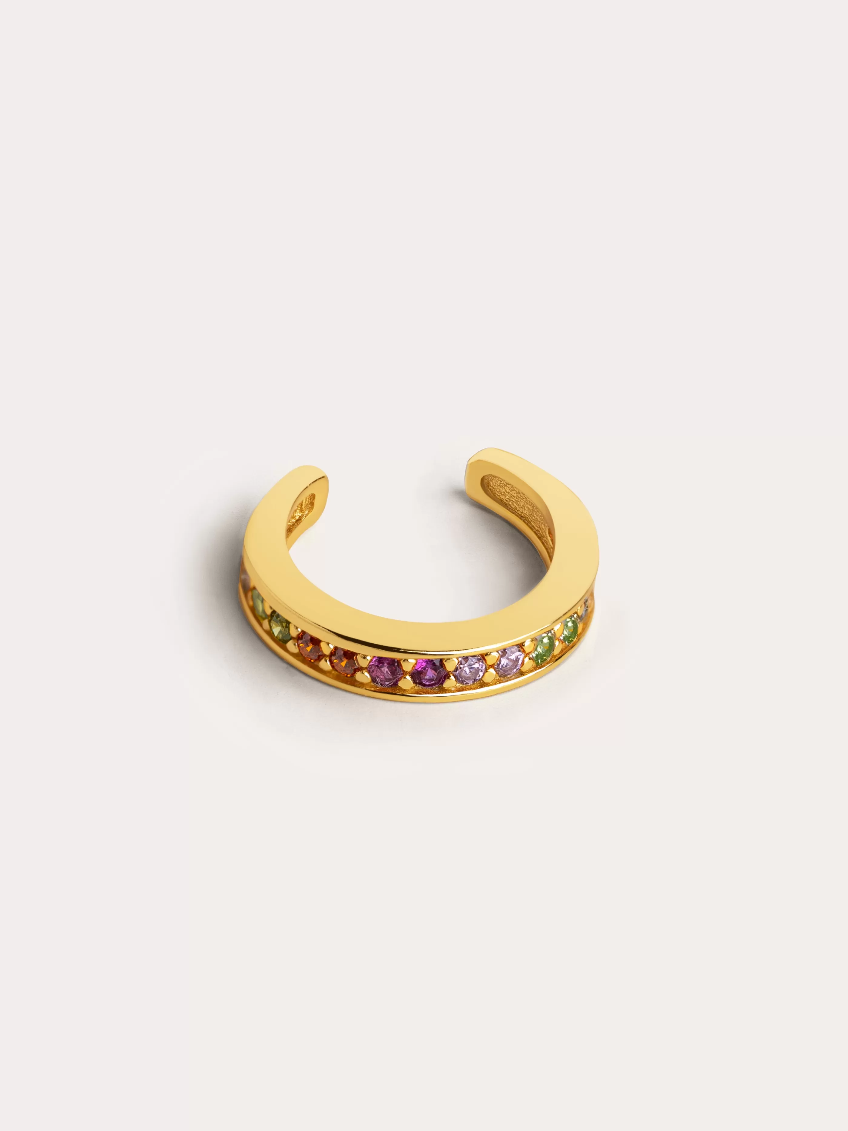 SINGULARU Pendiente Suelto Ear Cuff Cleo Colors Plata Bano Oro- Pendientes Ear Cuffs