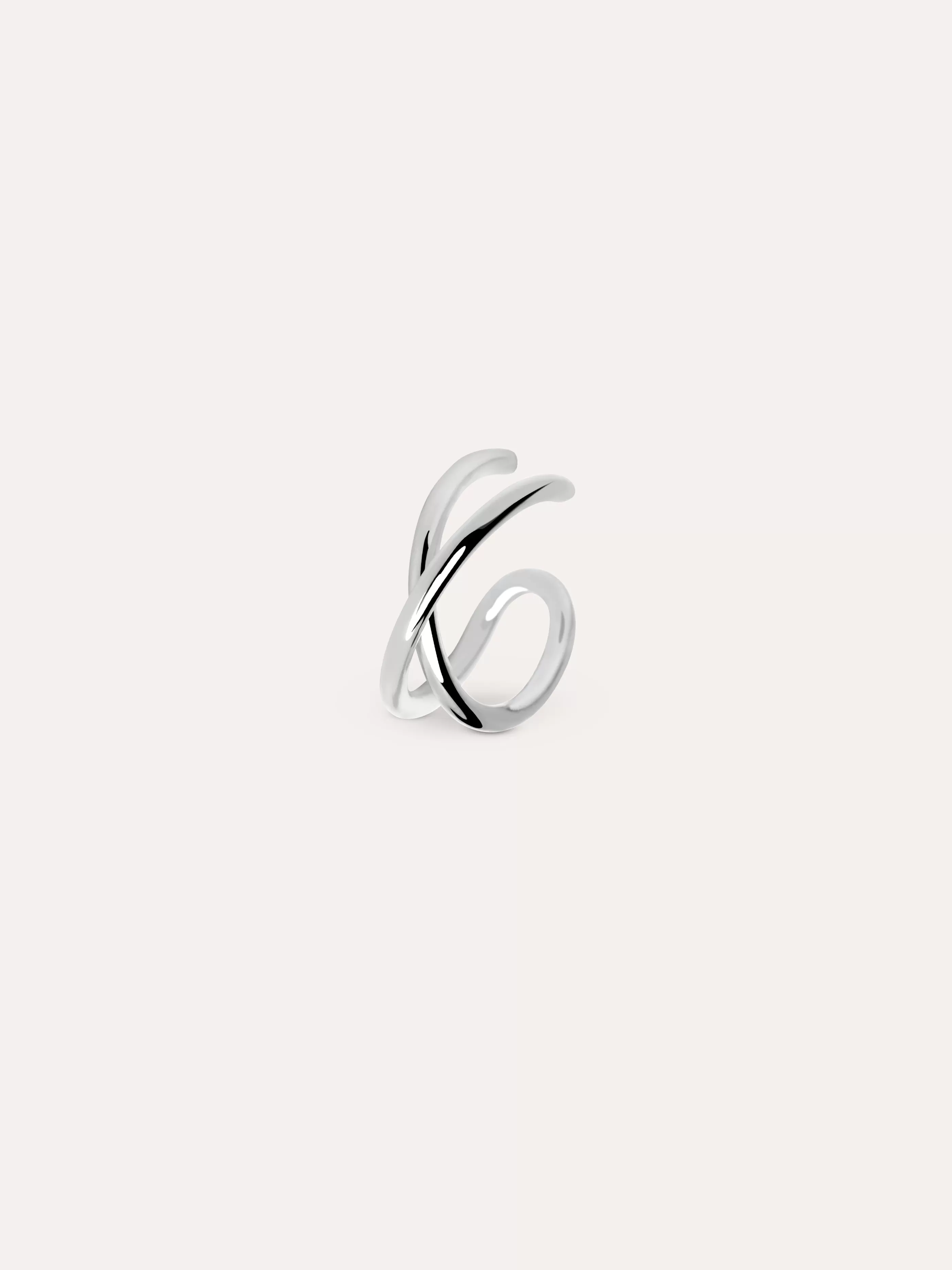 SINGULARU Pendiente Suelto Ear Cuff Cross Plata- Pendientes Sueltos
