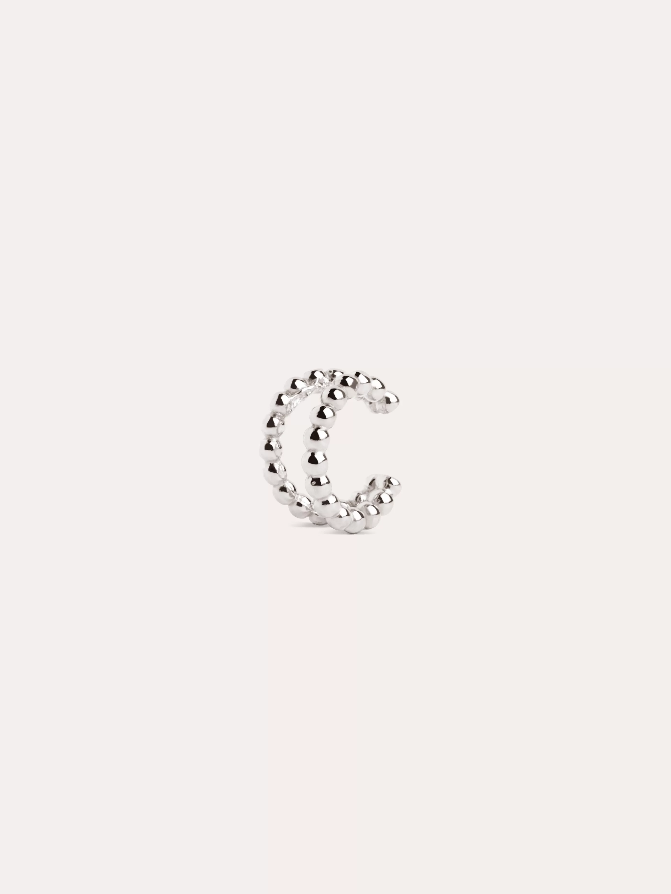 SINGULARU Pendiente Suelto Ear Cuff Double Dots Plata- Pendientes Ear Cuffs