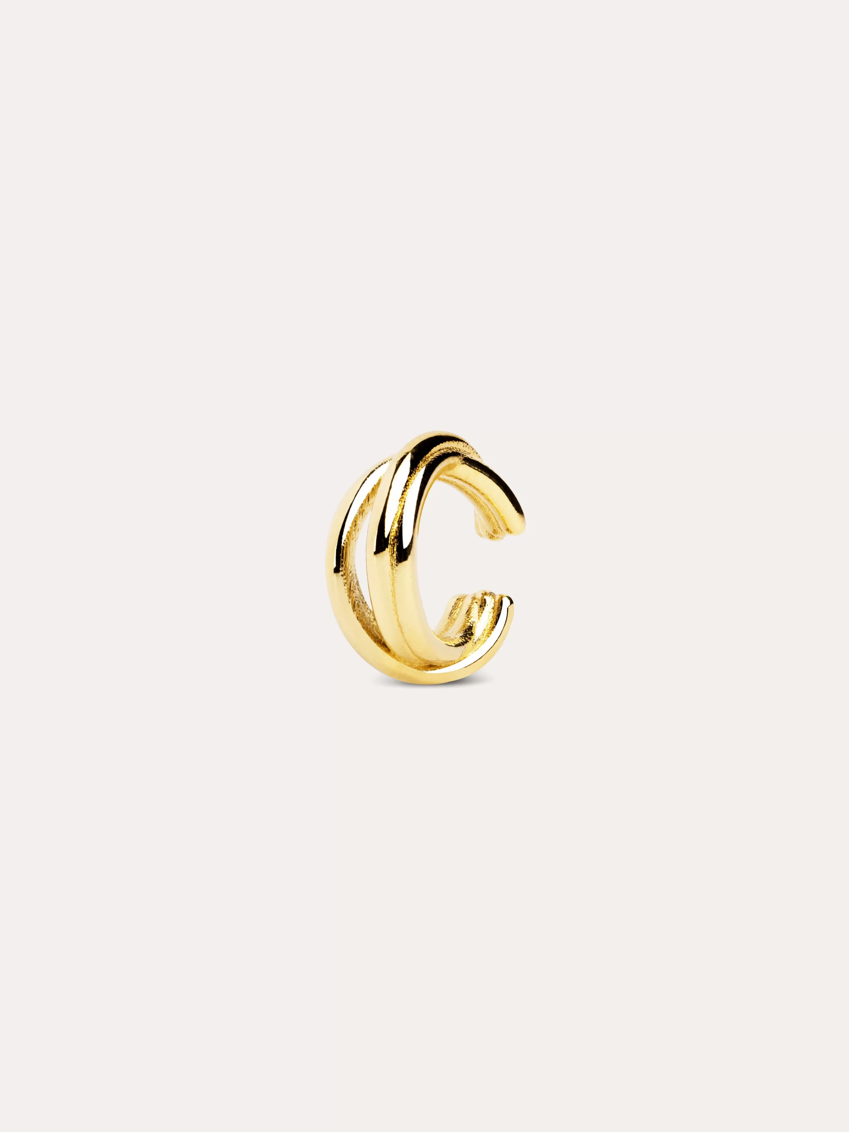 SINGULARU Pendiente Suelto Ear Cuff Double Line Bano Oro- Pendientes Ear Cuffs