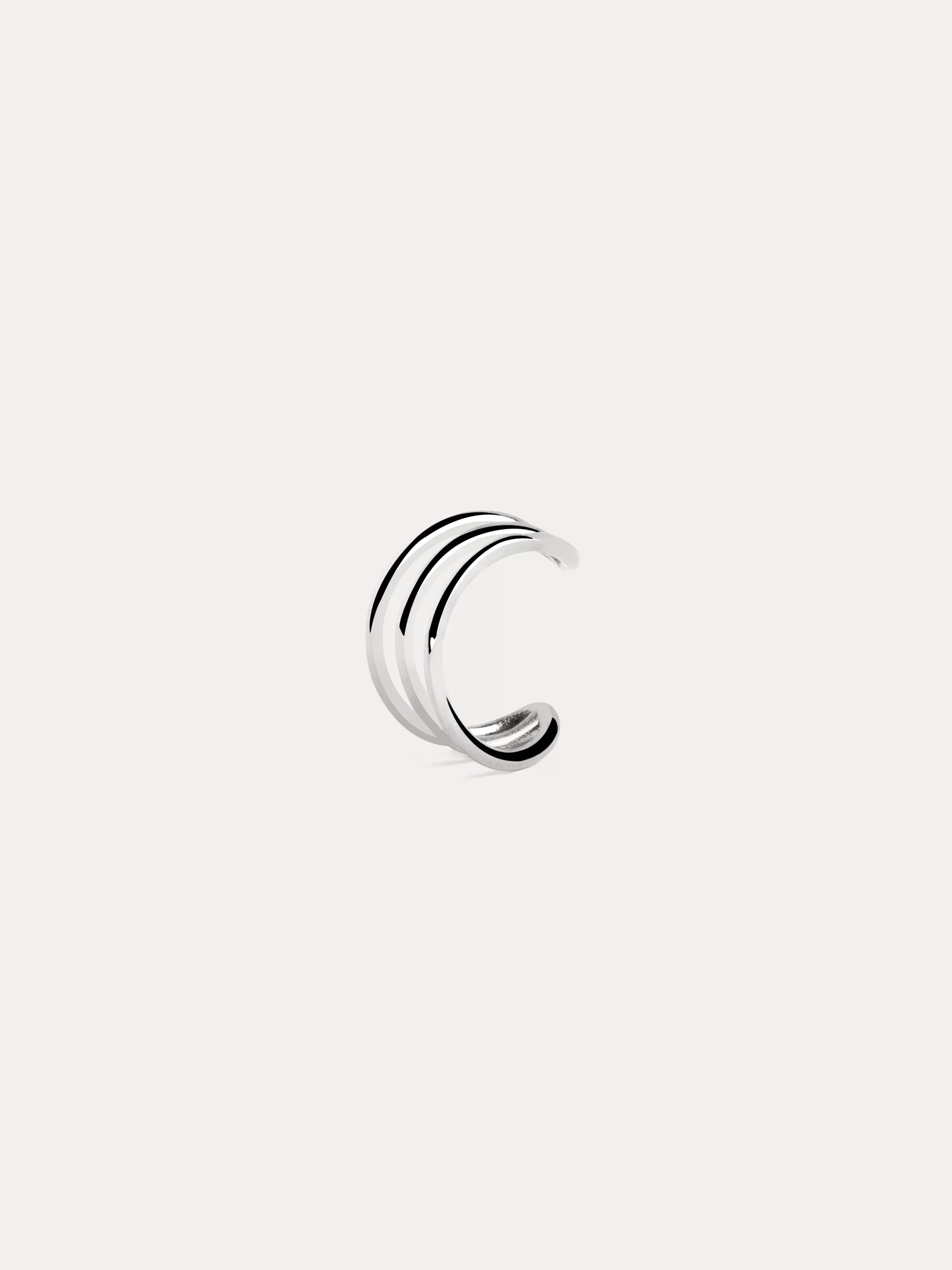 SINGULARU Pendiente Suelto Ear Cuff Triple Plata- Pendientes Sueltos