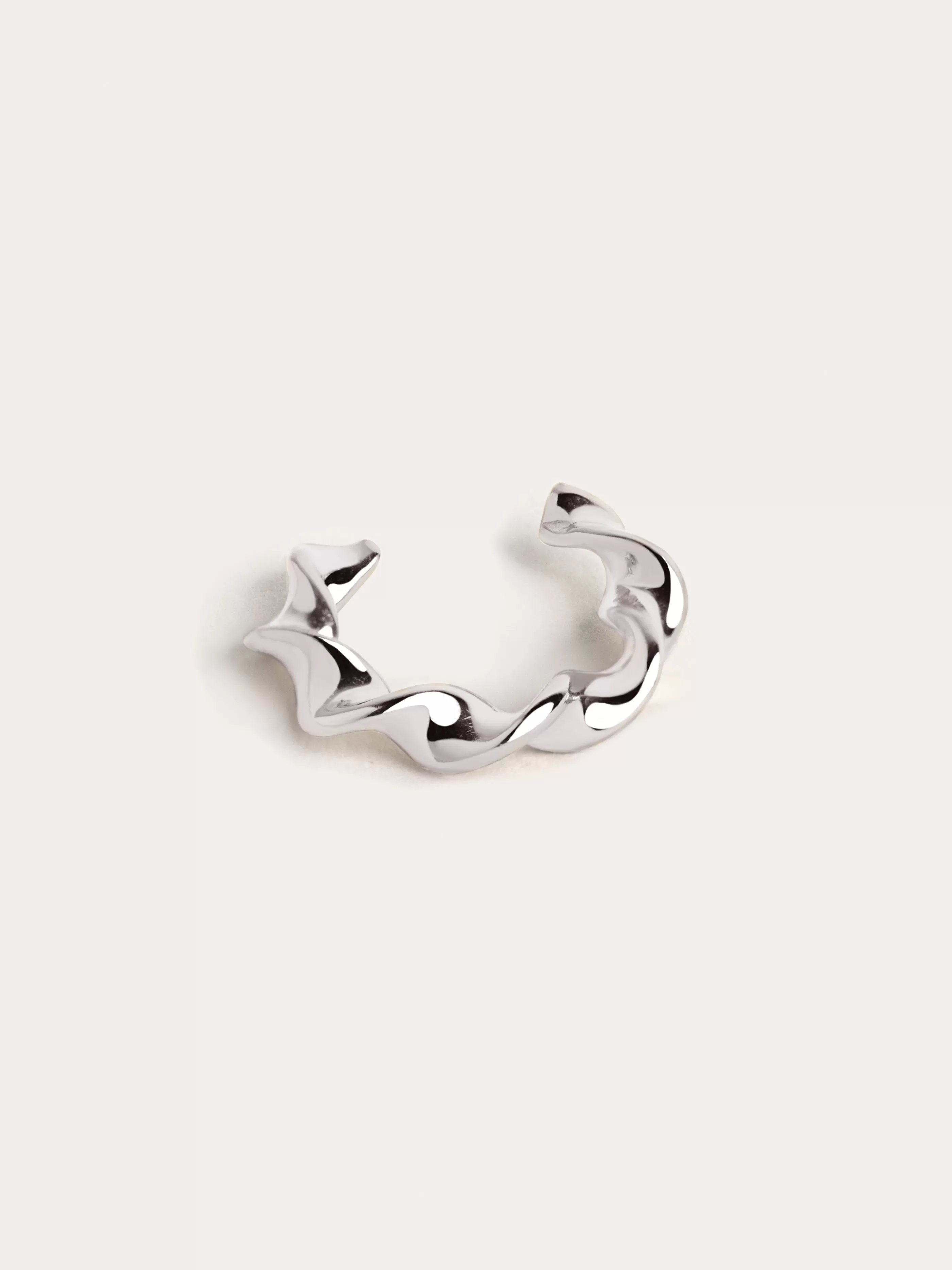 SINGULARU Pendiente Suelto Ear Cuff Twine Plata- Pendientes Ear Cuffs