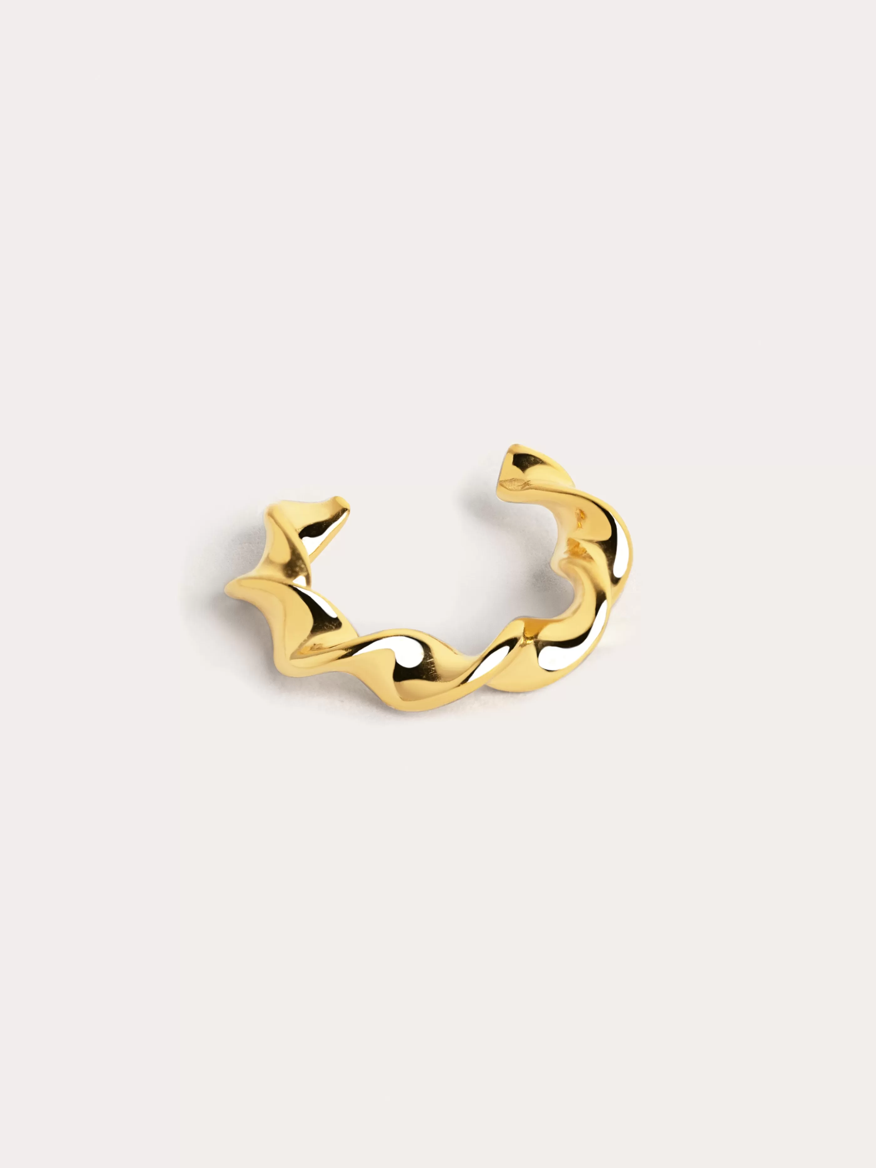 SINGULARU Pendiente Suelto Ear Cuff Twine Plata Bano Oro- Pendientes Ear Cuffs