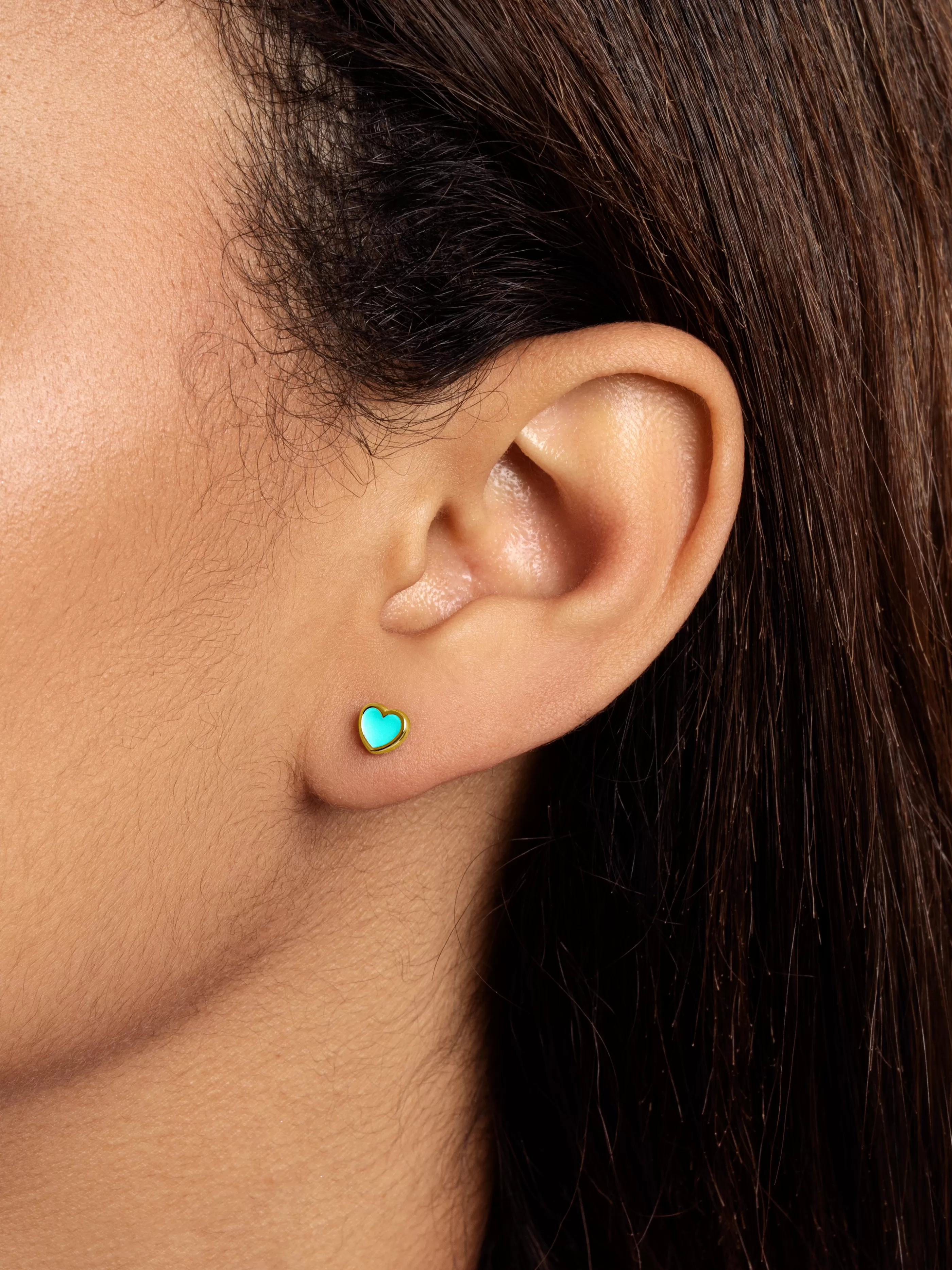SINGULARU Pendiente Suelto Heart Sky Enamel Plata Bano Oro- Pendientes De Colores