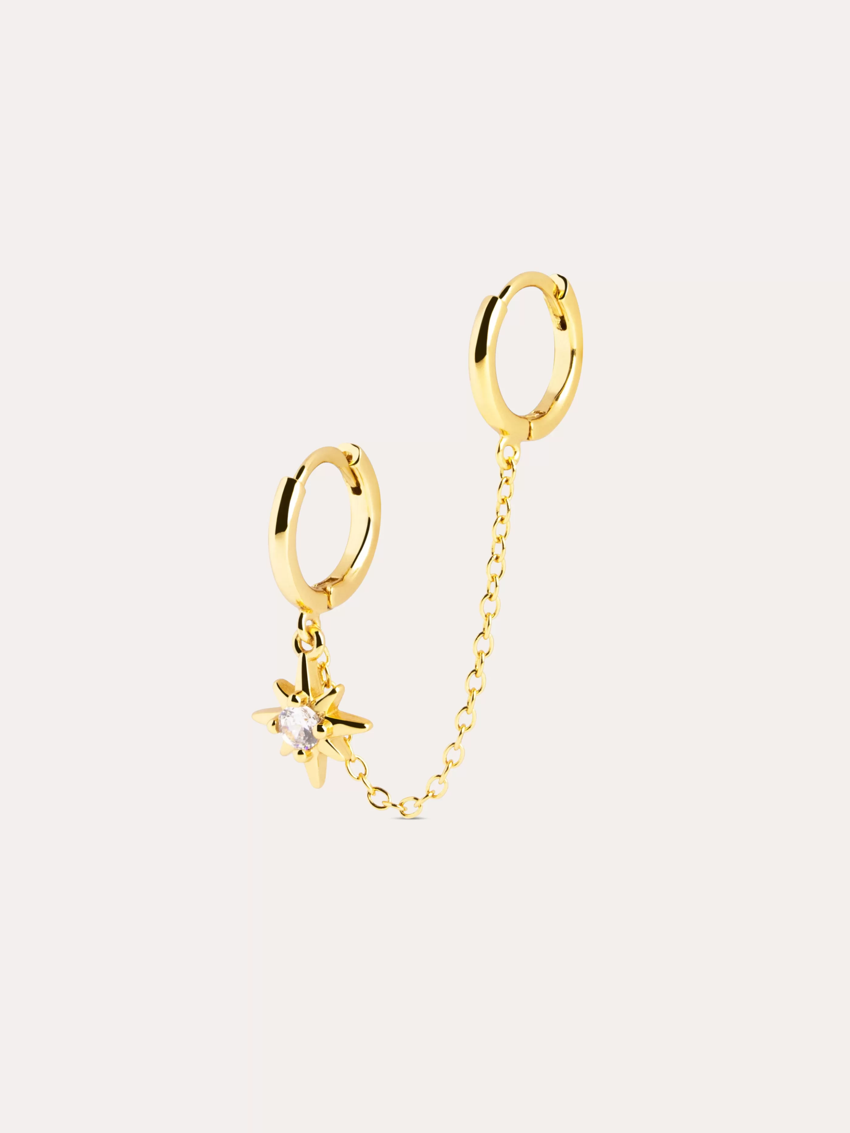 SINGULARU Pendiente Suelto Klein Polar Star Plata Bano Oro- Pendientes Sueltos