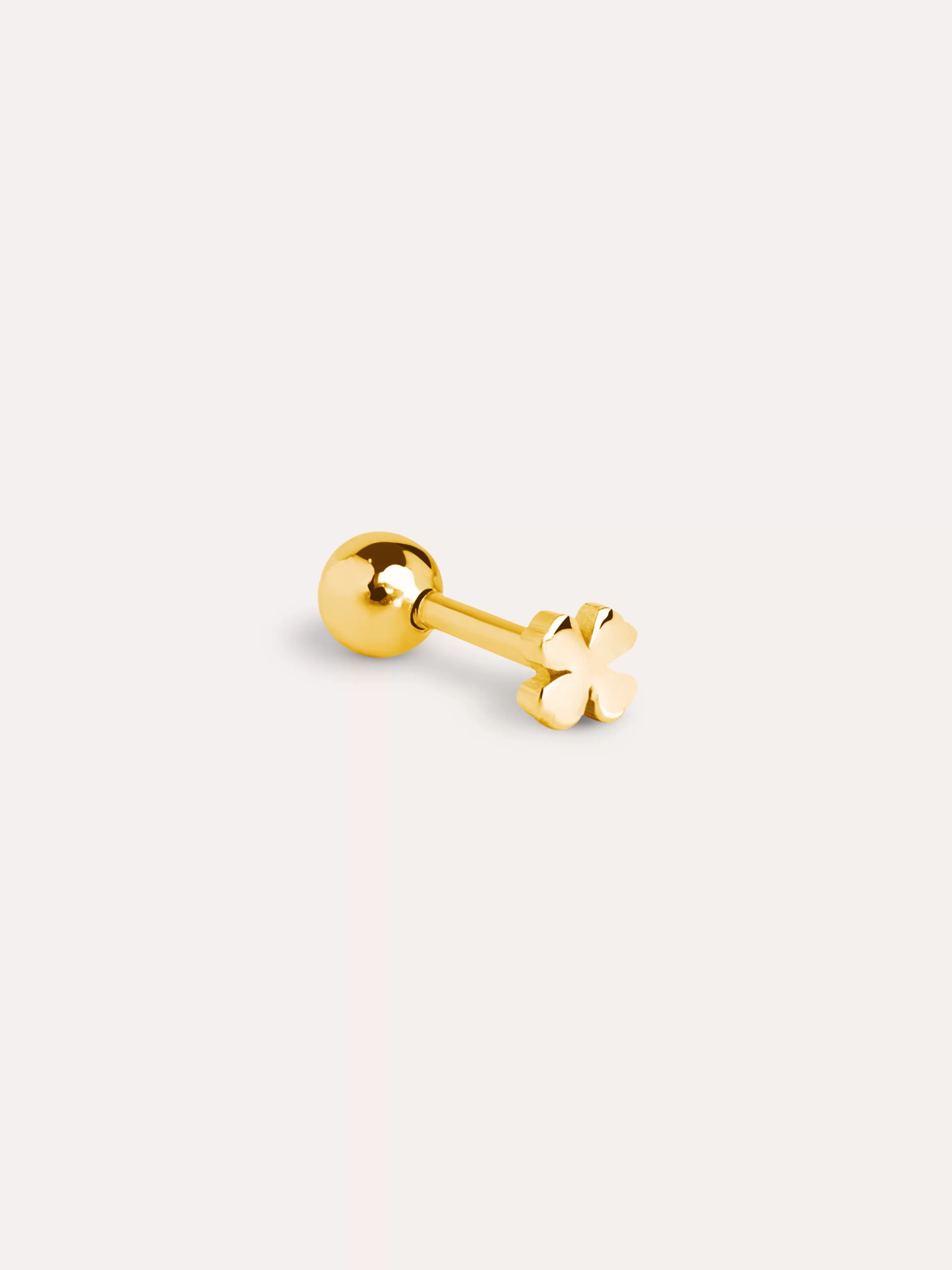 SINGULARU Pendiente Suelto Mini Lucky Plata Bano Oro- Pendientes Sueltos