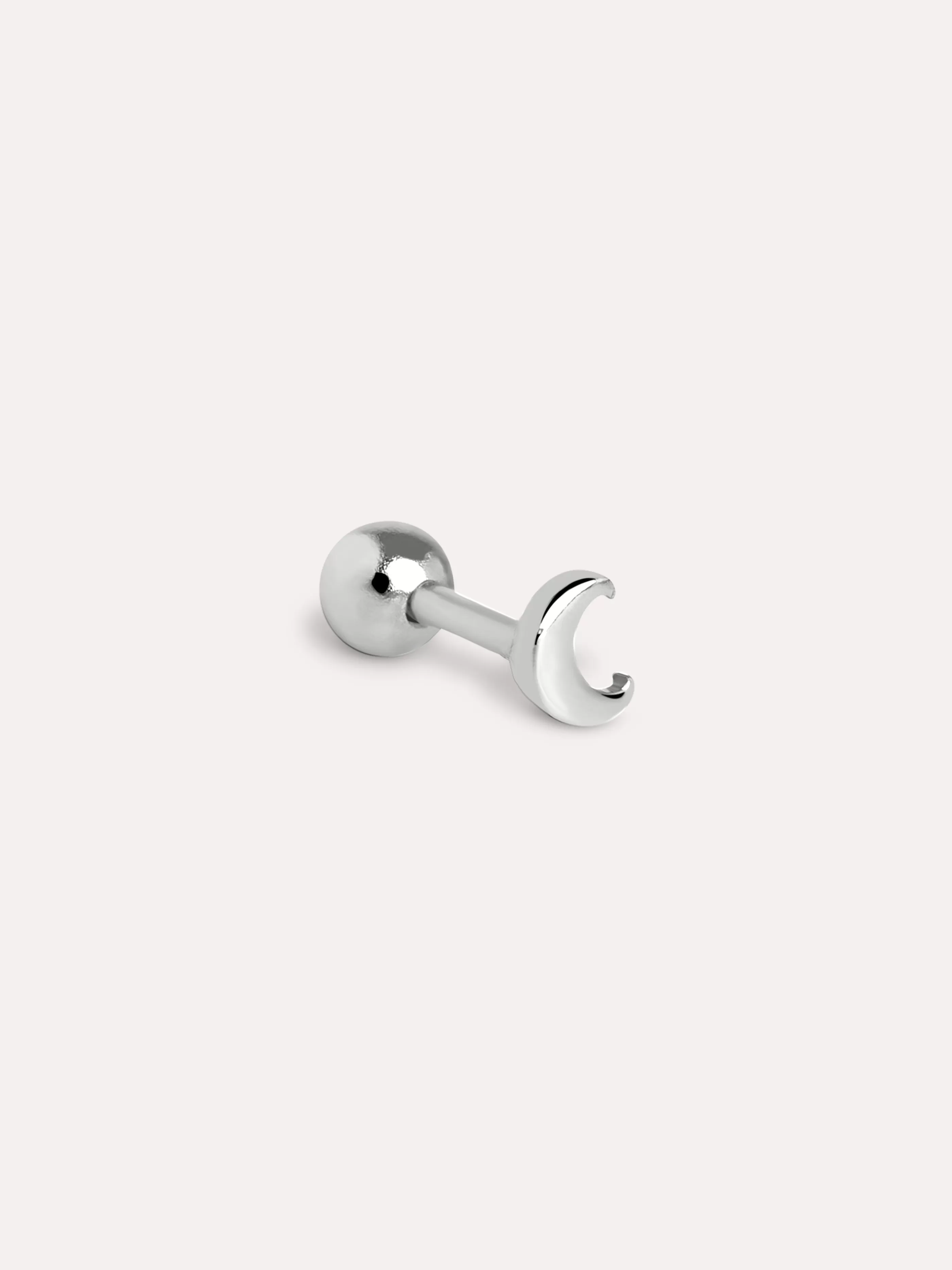 SINGULARU Pendiente Suelto Mini Moon Plata- Pendientes Sueltos