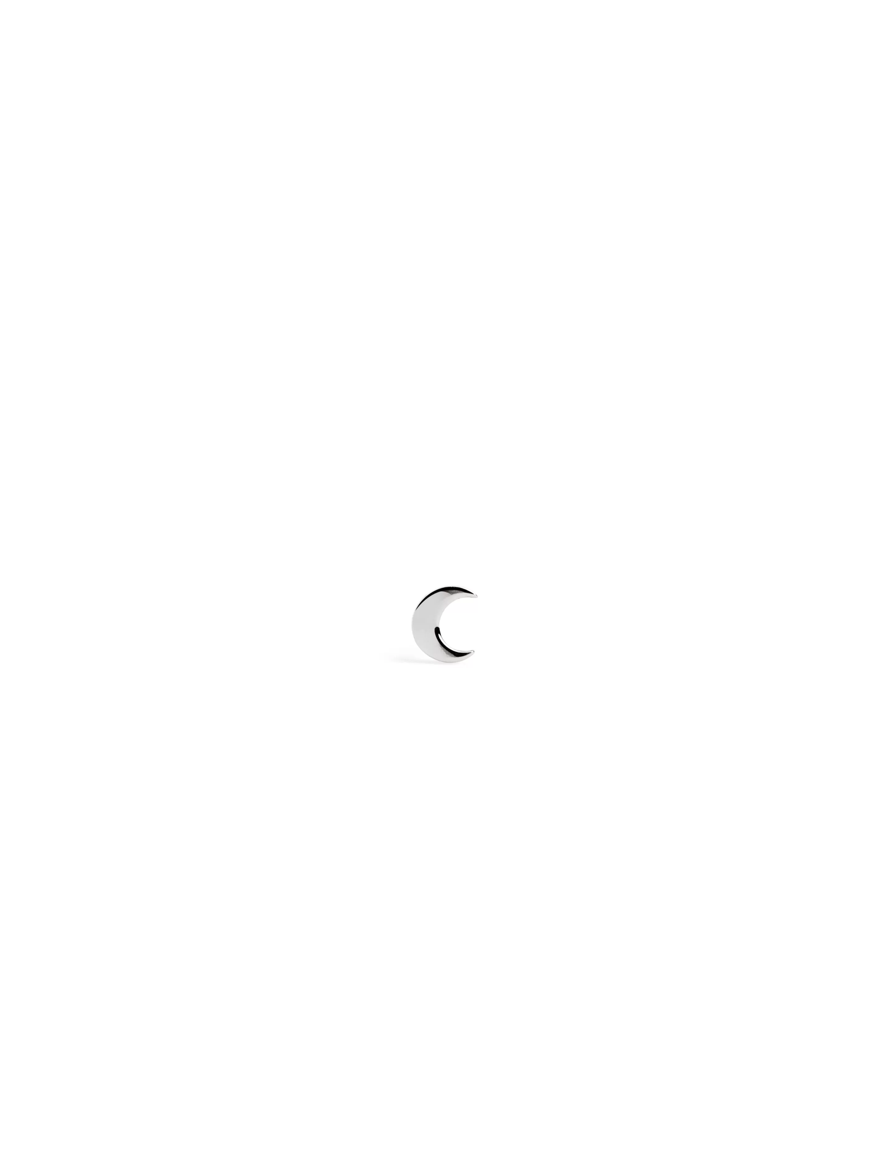 SINGULARU Pendiente Suelto Mini Moon Plata- Pendientes Sueltos