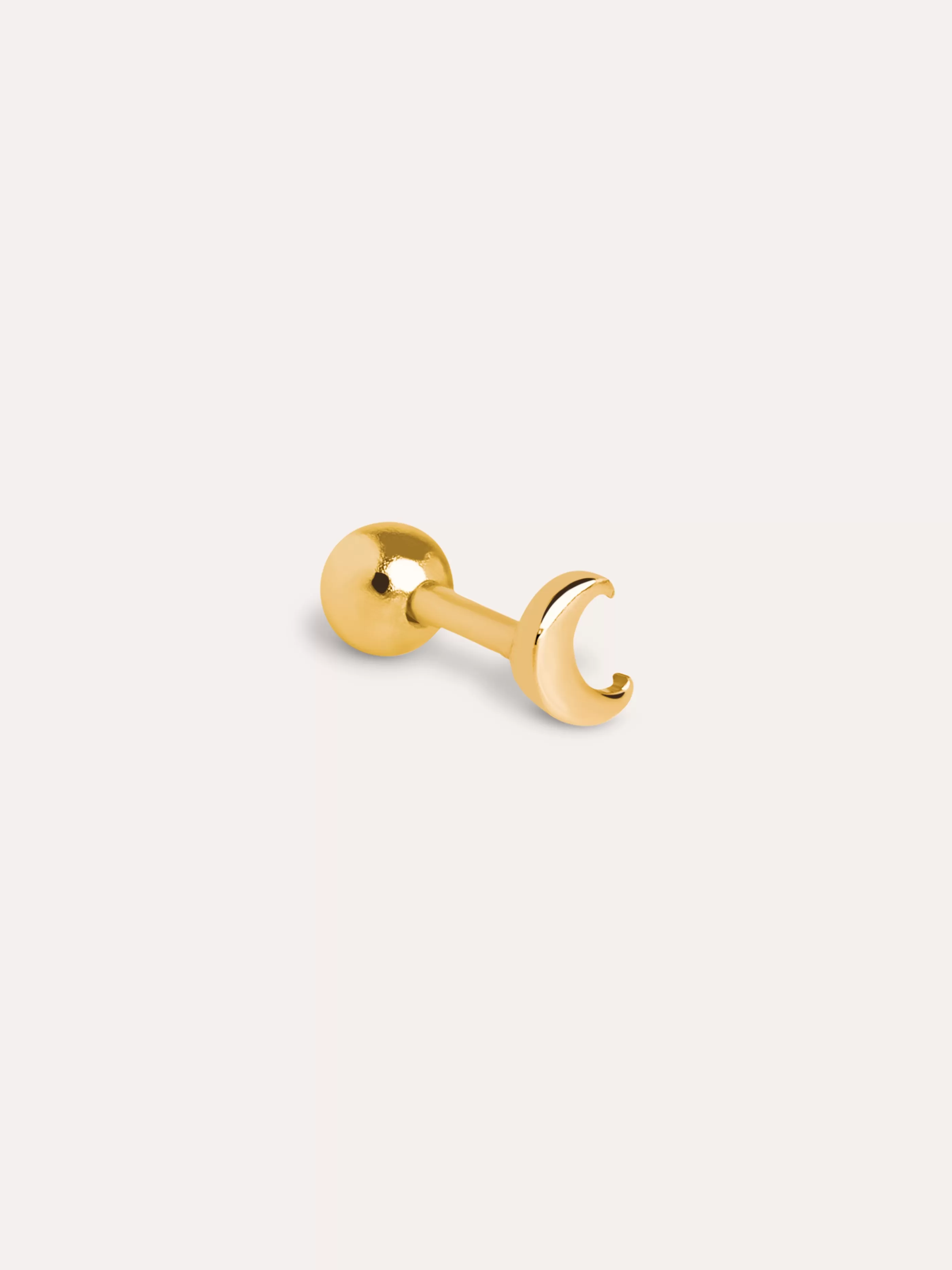 SINGULARU Pendiente Suelto Mini Moon Plata Bano Oro- Pendientes Sueltos