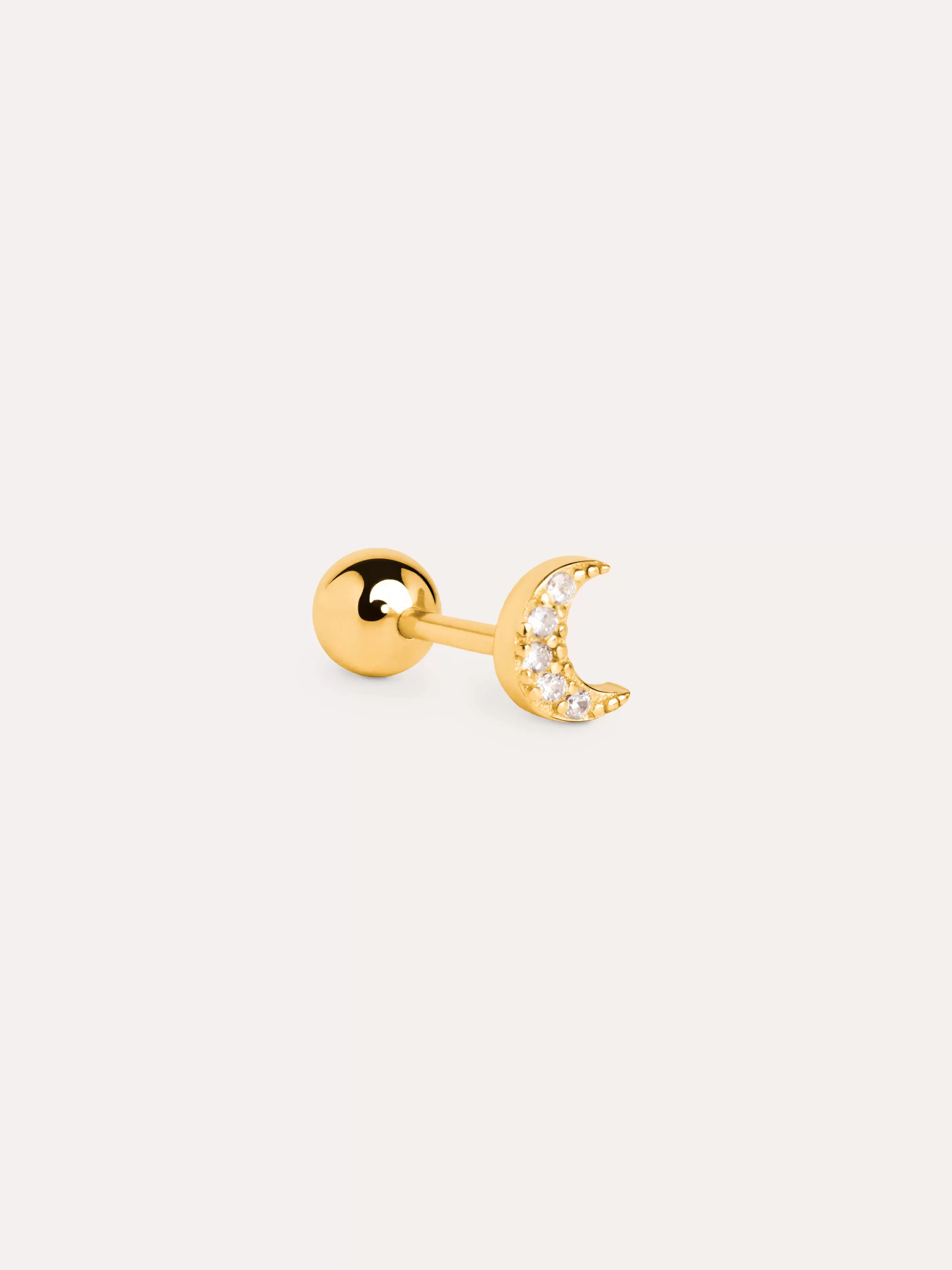 SINGULARU Pendiente Suelto Mini Moon Spark Plata Bano Oro- Pendientes Sueltos