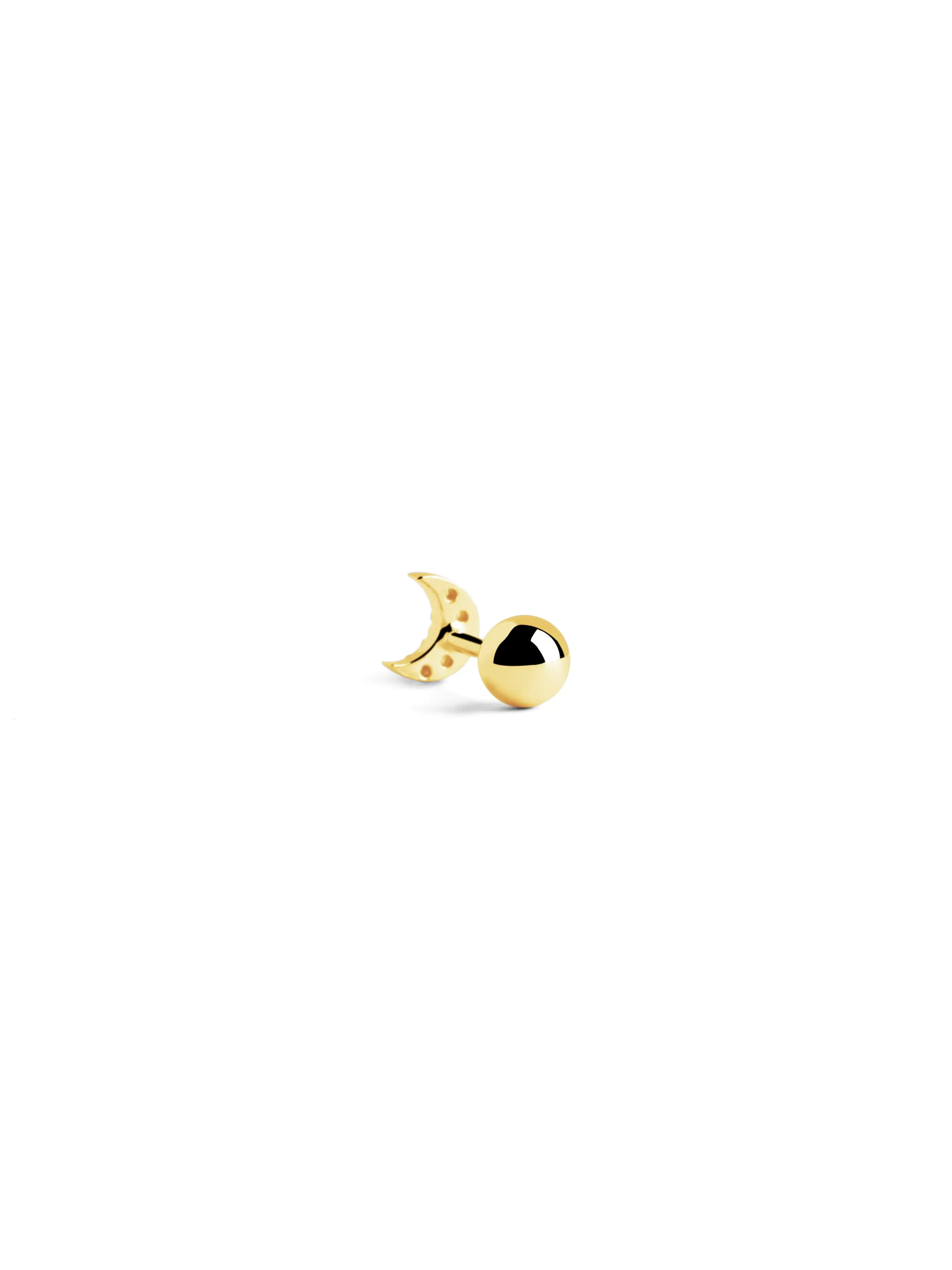 SINGULARU Pendiente Suelto Mini Moon Spark Plata Bano Oro- Pendientes Sueltos