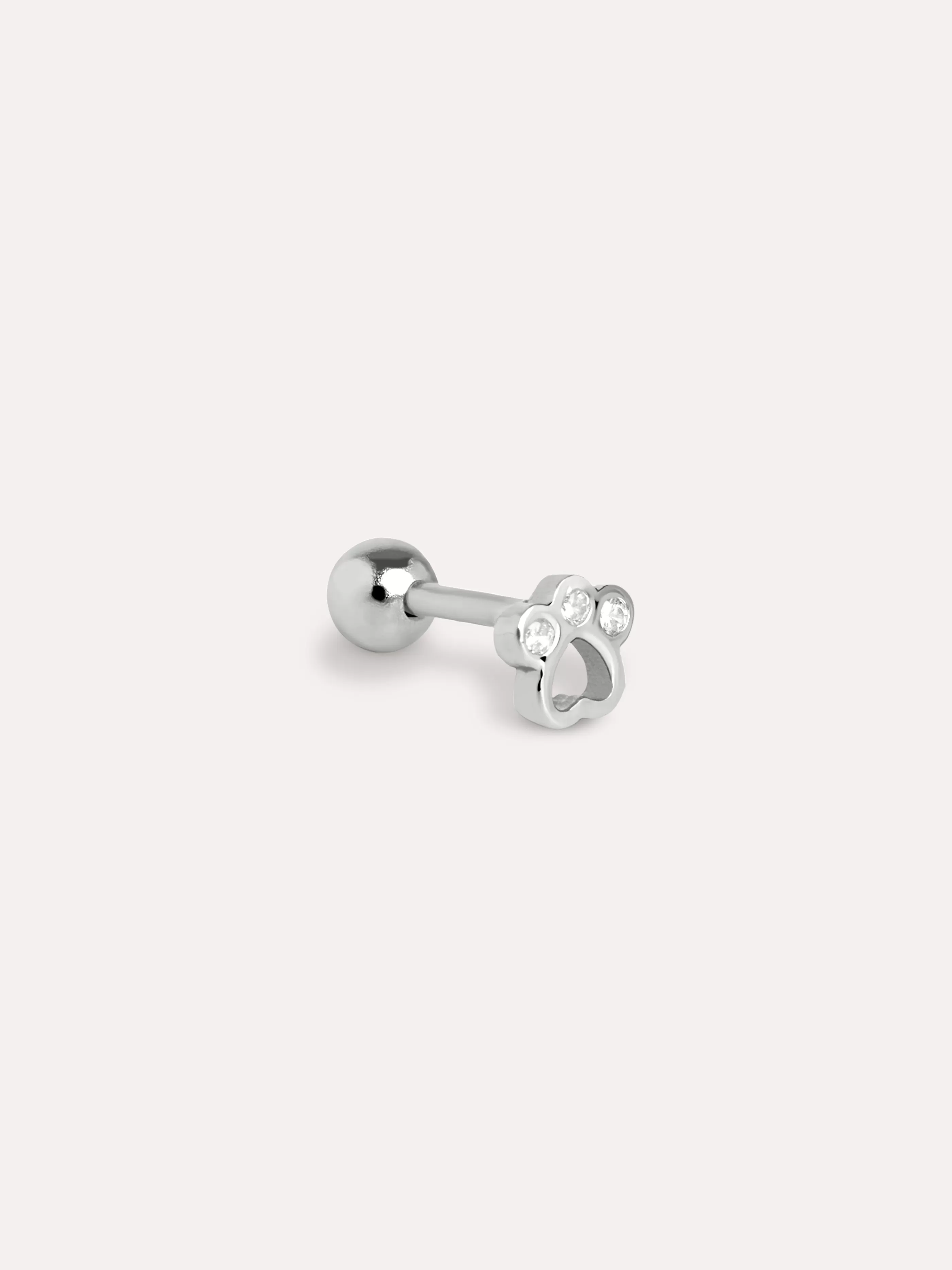 SINGULARU Pendiente Suelto Mini Paw Plata- Pendientes Sueltos