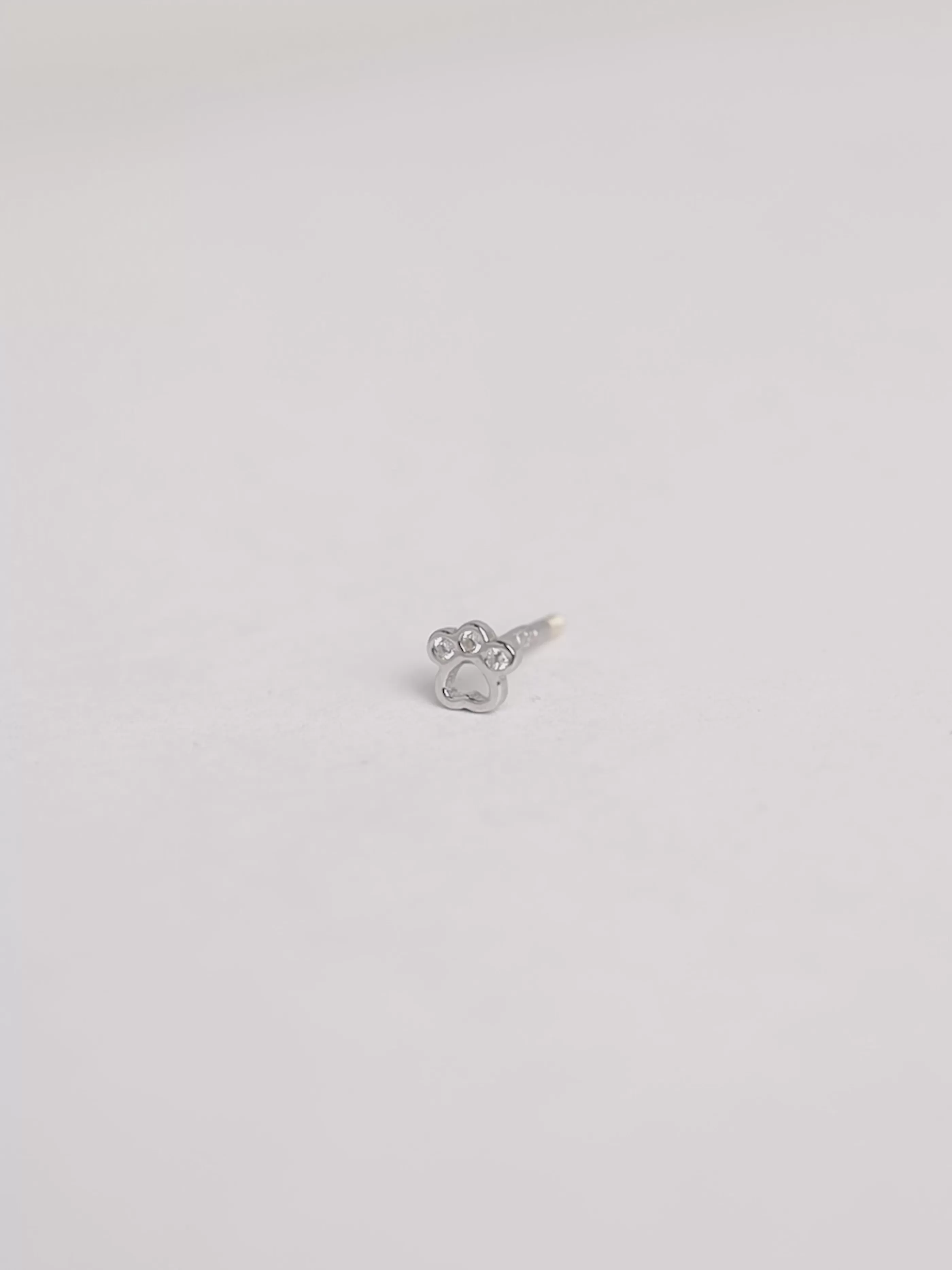 SINGULARU Pendiente Suelto Mini Paw Plata- Pendientes Sueltos