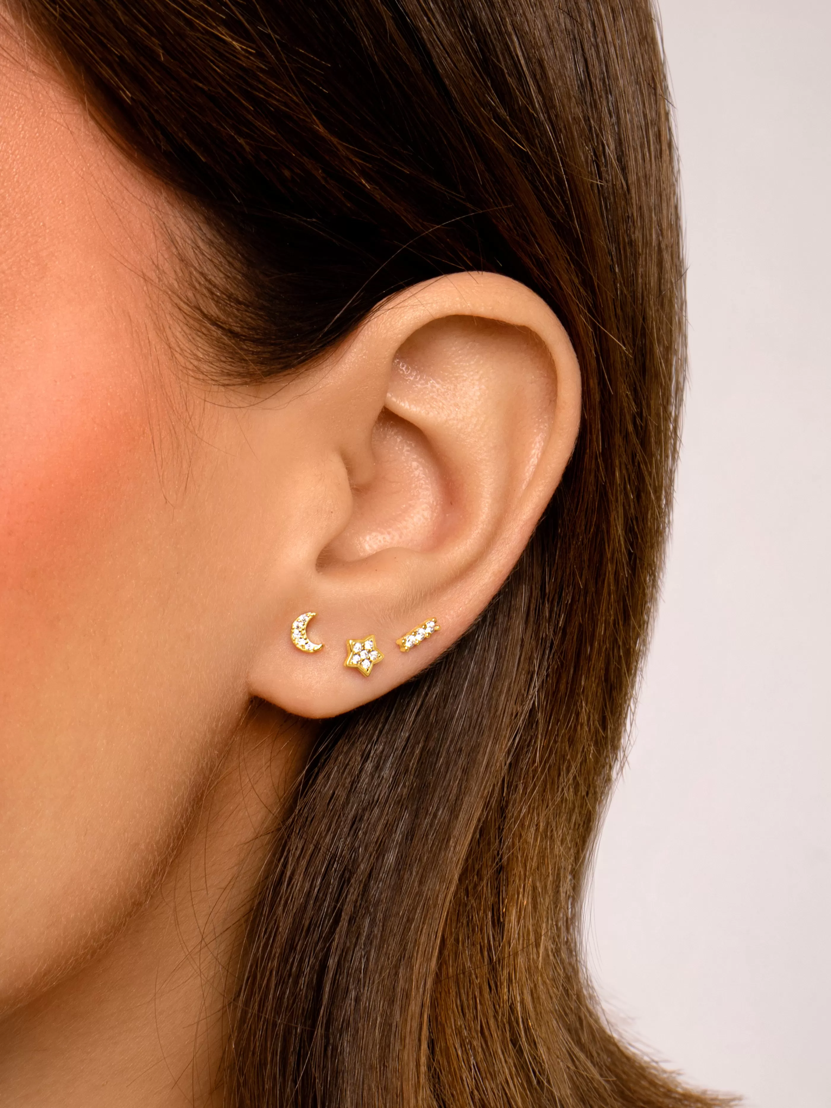 SINGULARU Pendiente Suelto Mini Star Spark Plata Bano Oro- Pendientes Sueltos
