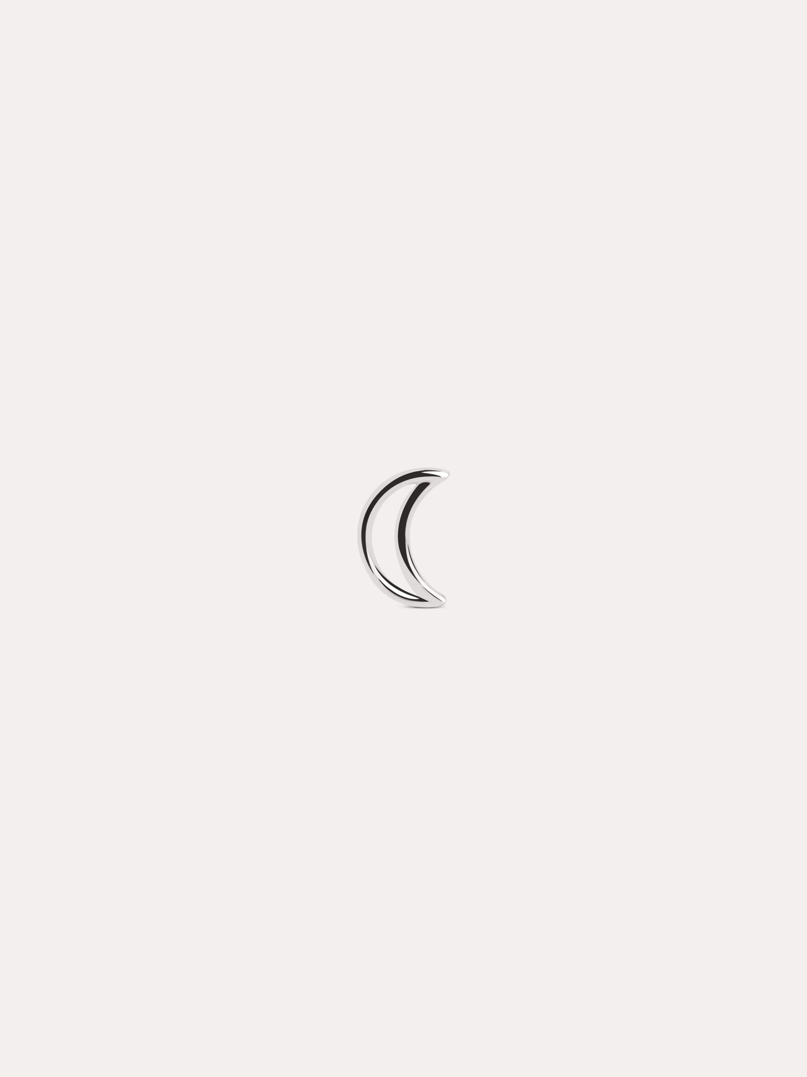 SINGULARU Pendiente Suelto Moon Shape Plata- Pendientes Sueltos