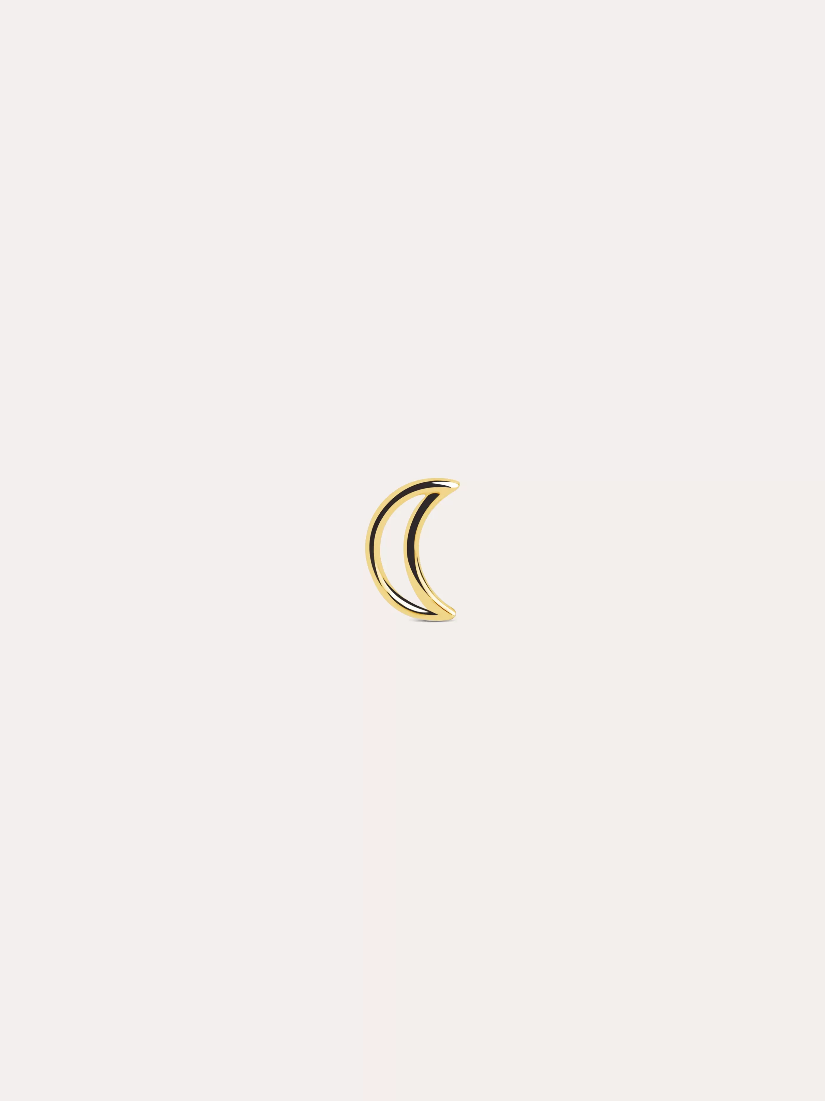 SINGULARU Pendiente Suelto Moon Shape Plata Bano Oro- Pendientes Sueltos