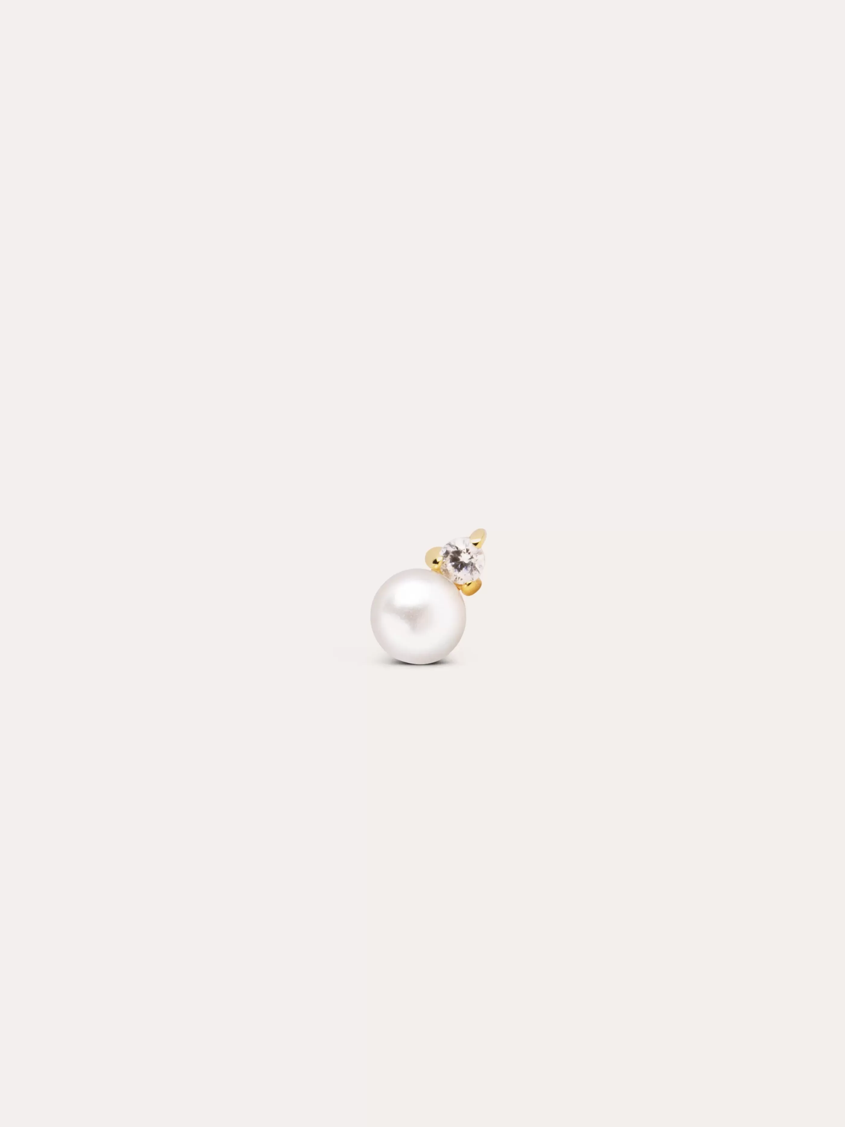 SINGULARU Pendiente Suelto Pearl Spark Plata Bano Oro- Pendientes Sueltos