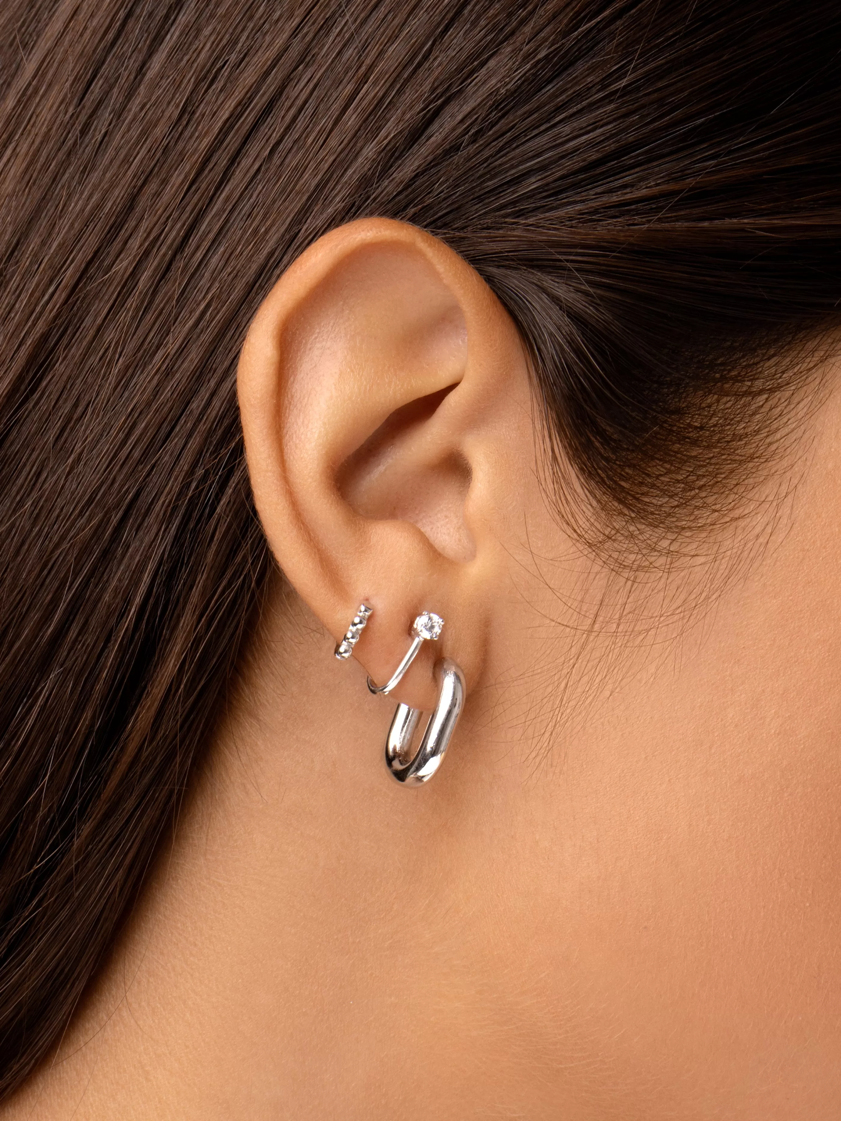 SINGULARU Pendiente Suelto Pebbles Xs Plata- Pendientes Sueltos