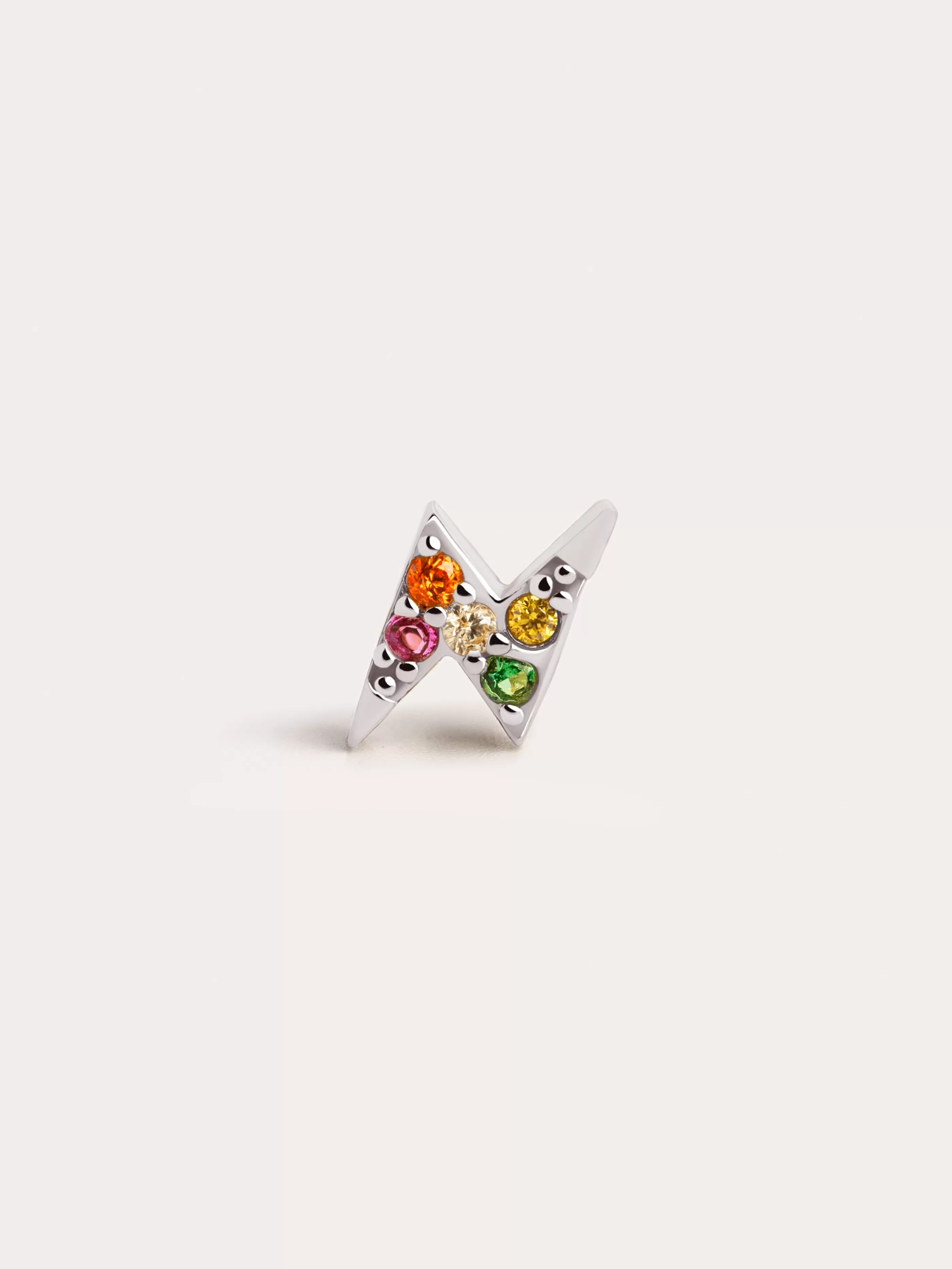 SINGULARU Pendiente Suelto Rayo Colors Plata- Pendientes Sueltos