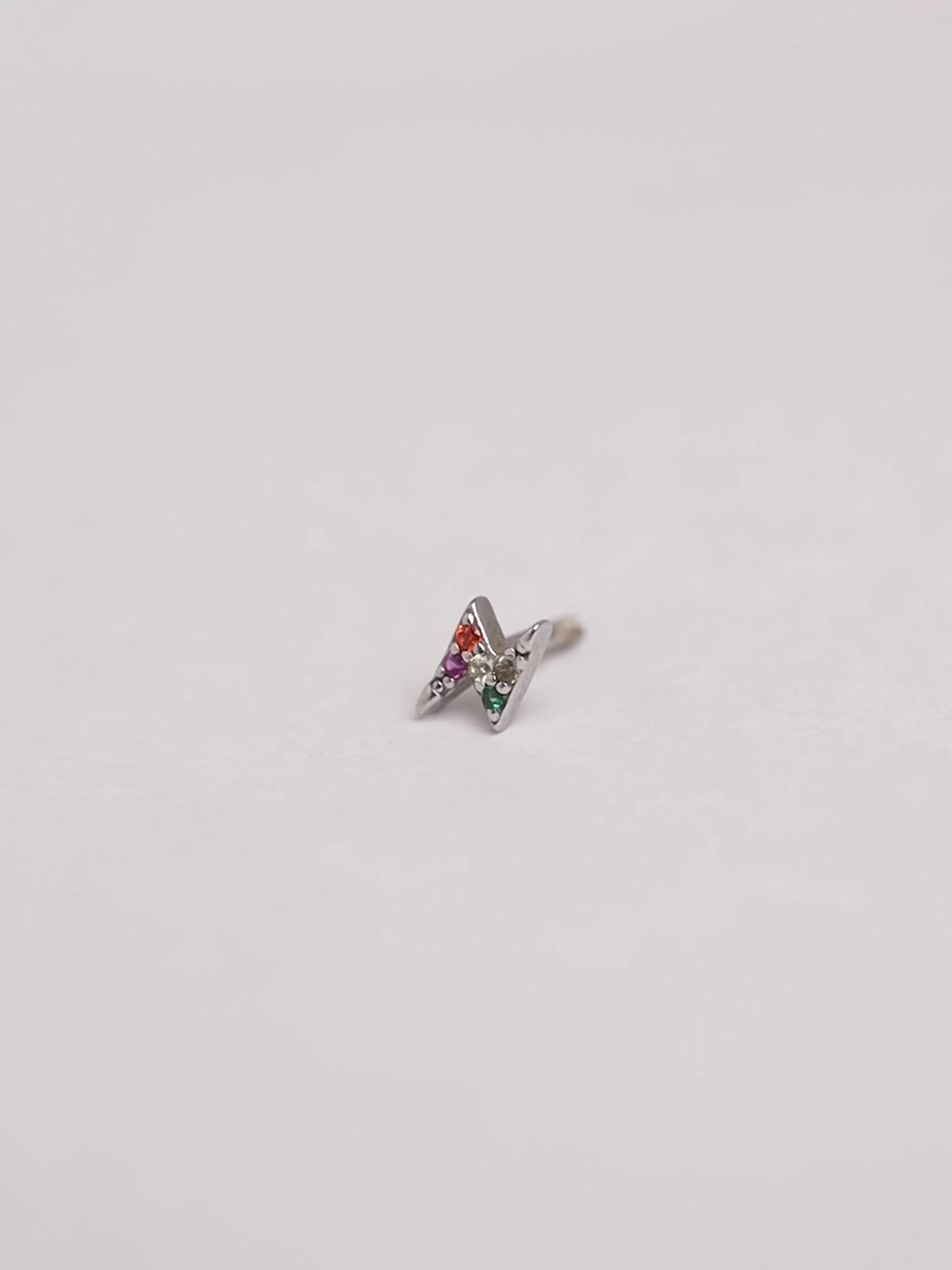 SINGULARU Pendiente Suelto Rayo Colors Plata- Pendientes Sueltos