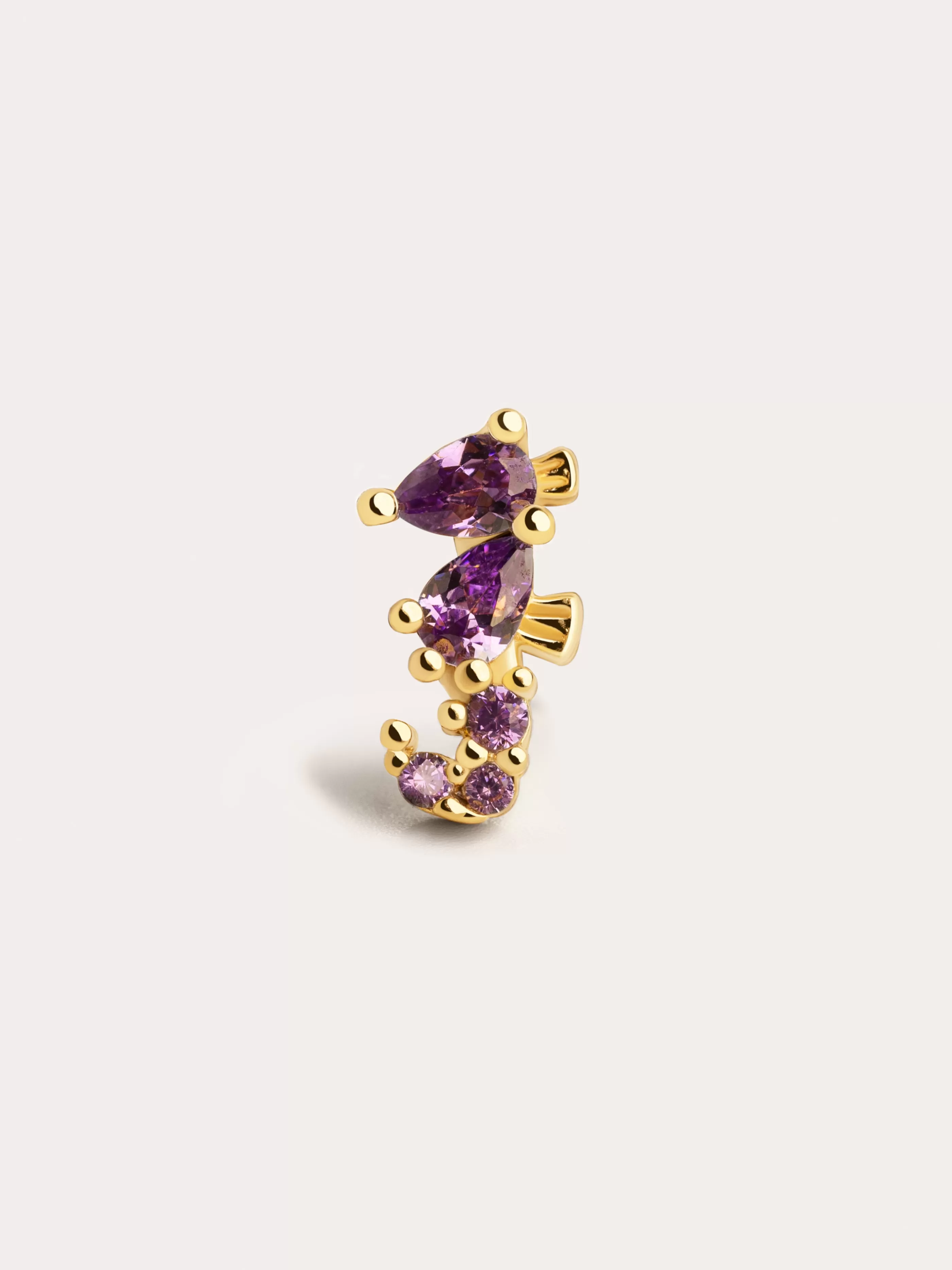 SINGULARU Pendiente Suelto Sea Seahorse Plata Bano Oro- Pendientes Sueltos