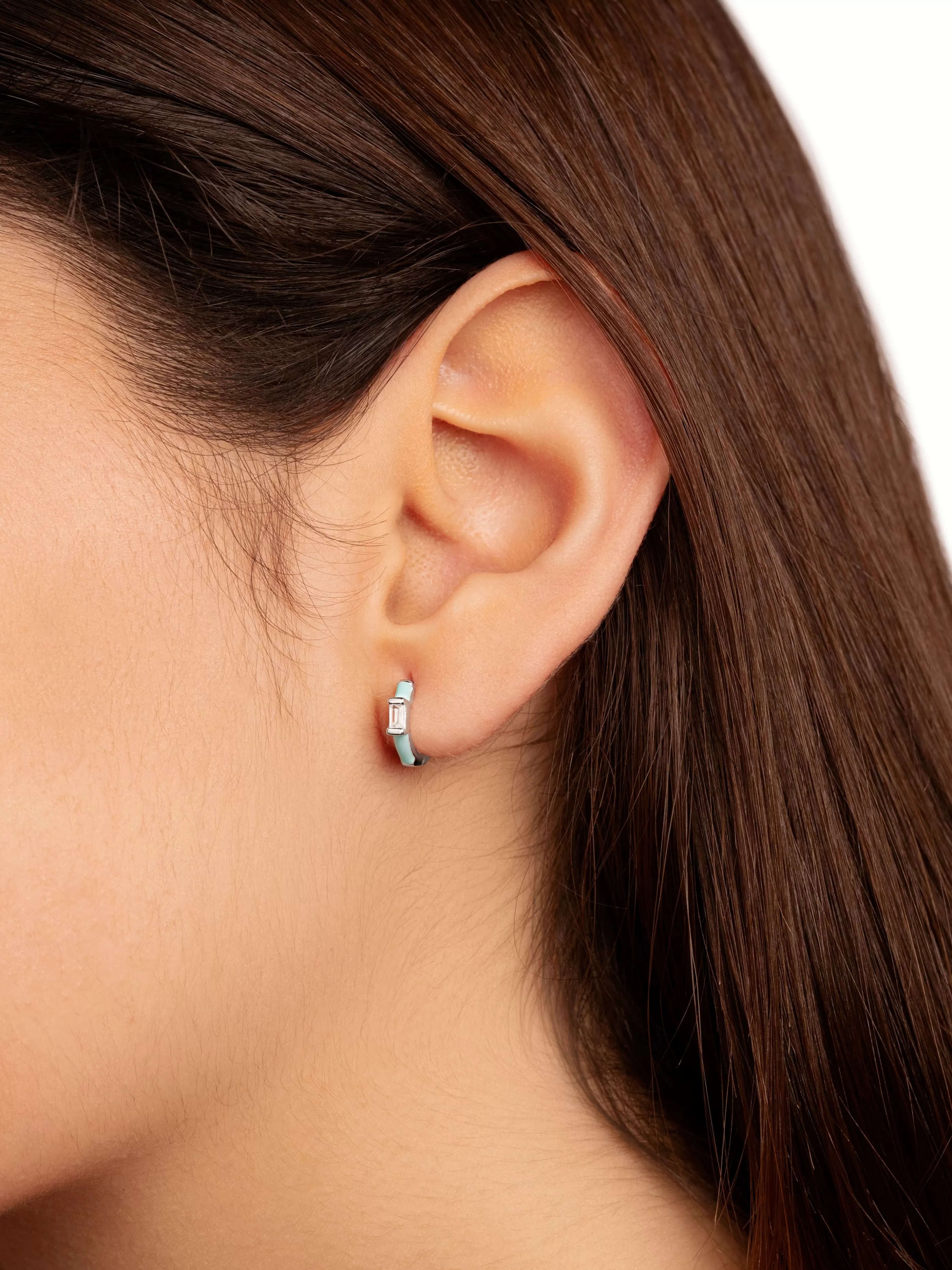 SINGULARU Pendiente Suelto Sia Sky Enamel Plata- Pendientes De Colores