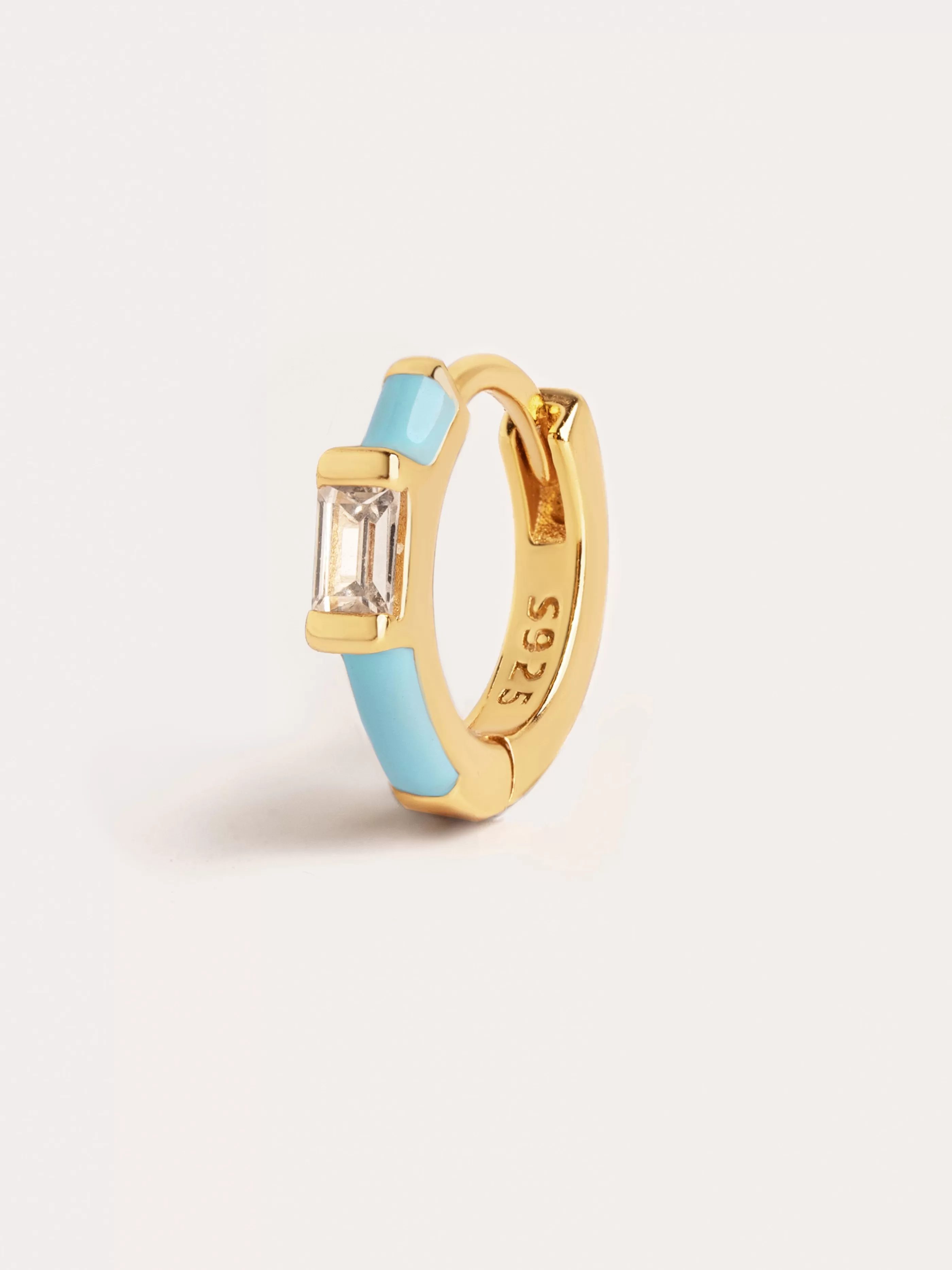 SINGULARU Pendiente Suelto Sia Sky Enamel Plata Bano Oro- Pendientes Sueltos