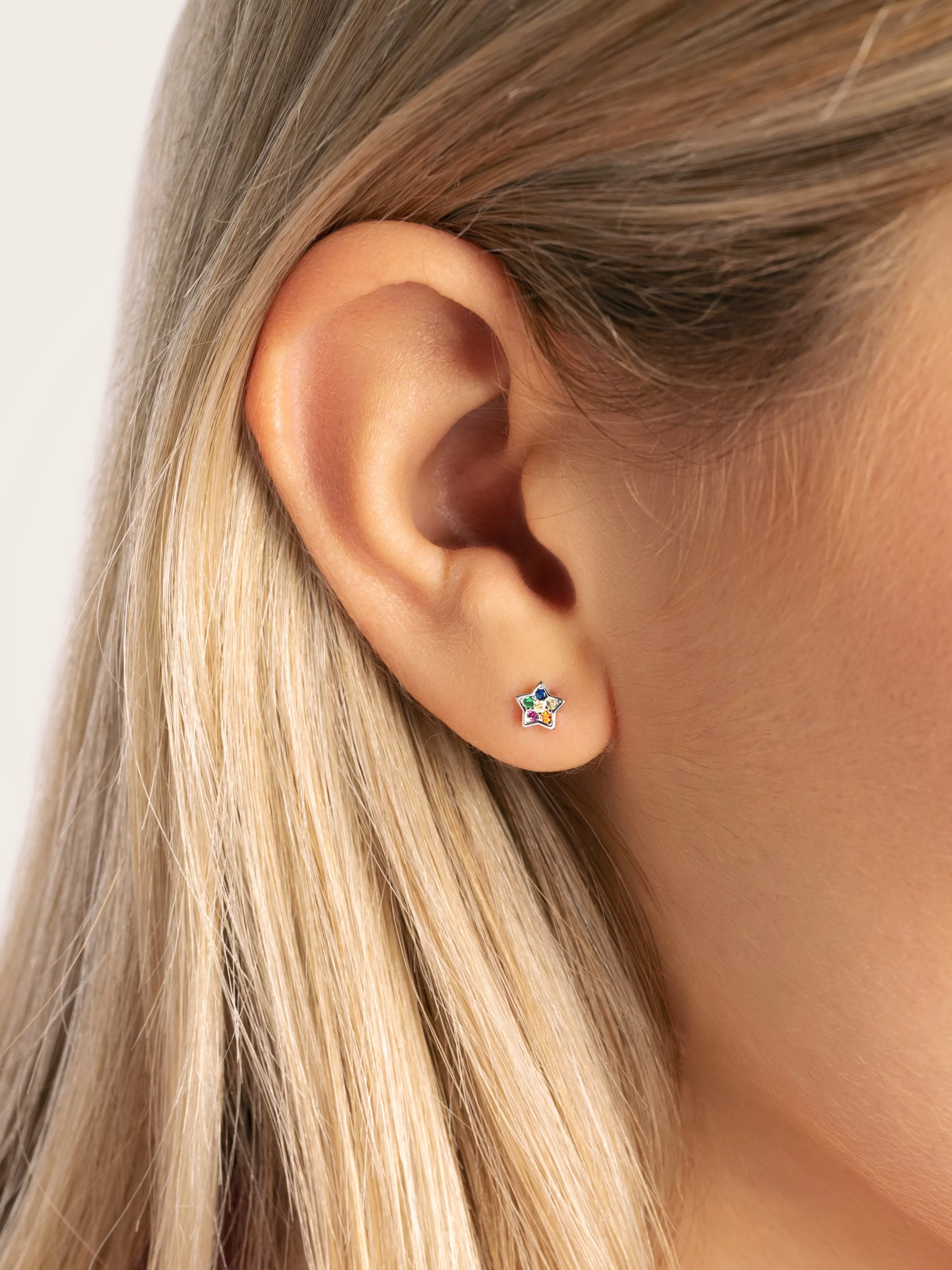 SINGULARU Pendiente Suelto Star Colors Plata- Pendientes Sueltos